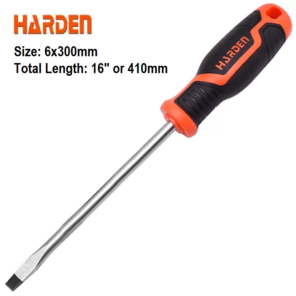 HARDEN Slotted Magnetic Screwdriver ( 1.5" | 4" | 6" | 8" | 10" | 12" ), Flat Screw driver with strong magnet & CRV; Model: 550251 | 550253 | 550255 | 550256 |  550257 | 550258_img_17