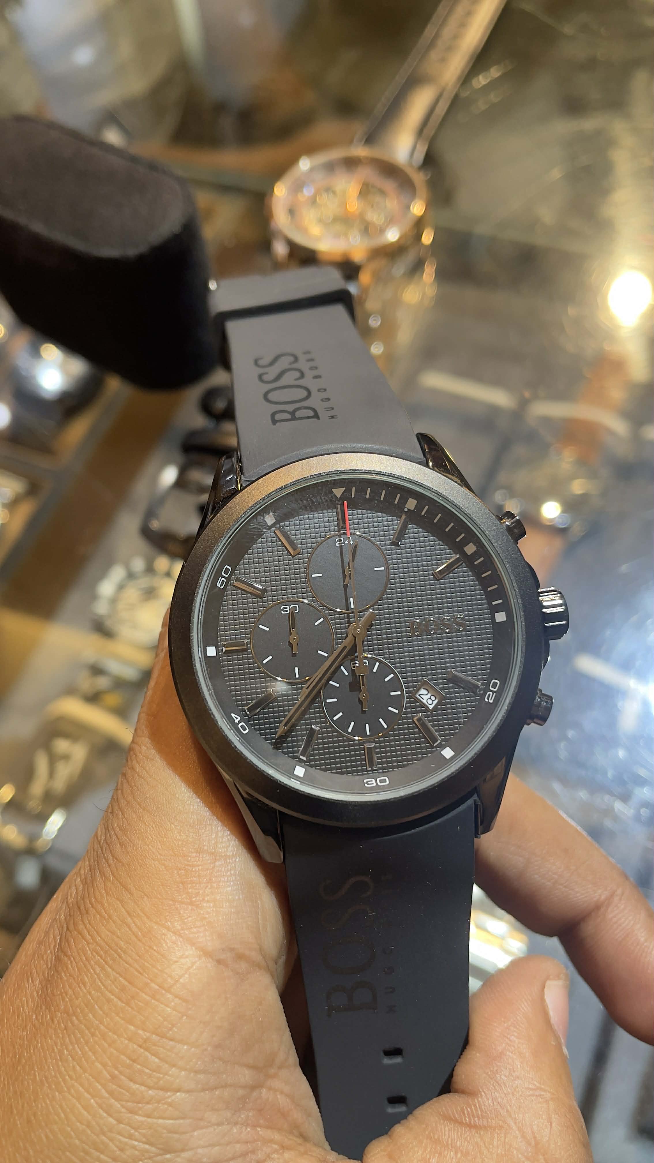 BOSS Velocity Black Belt Black Dial