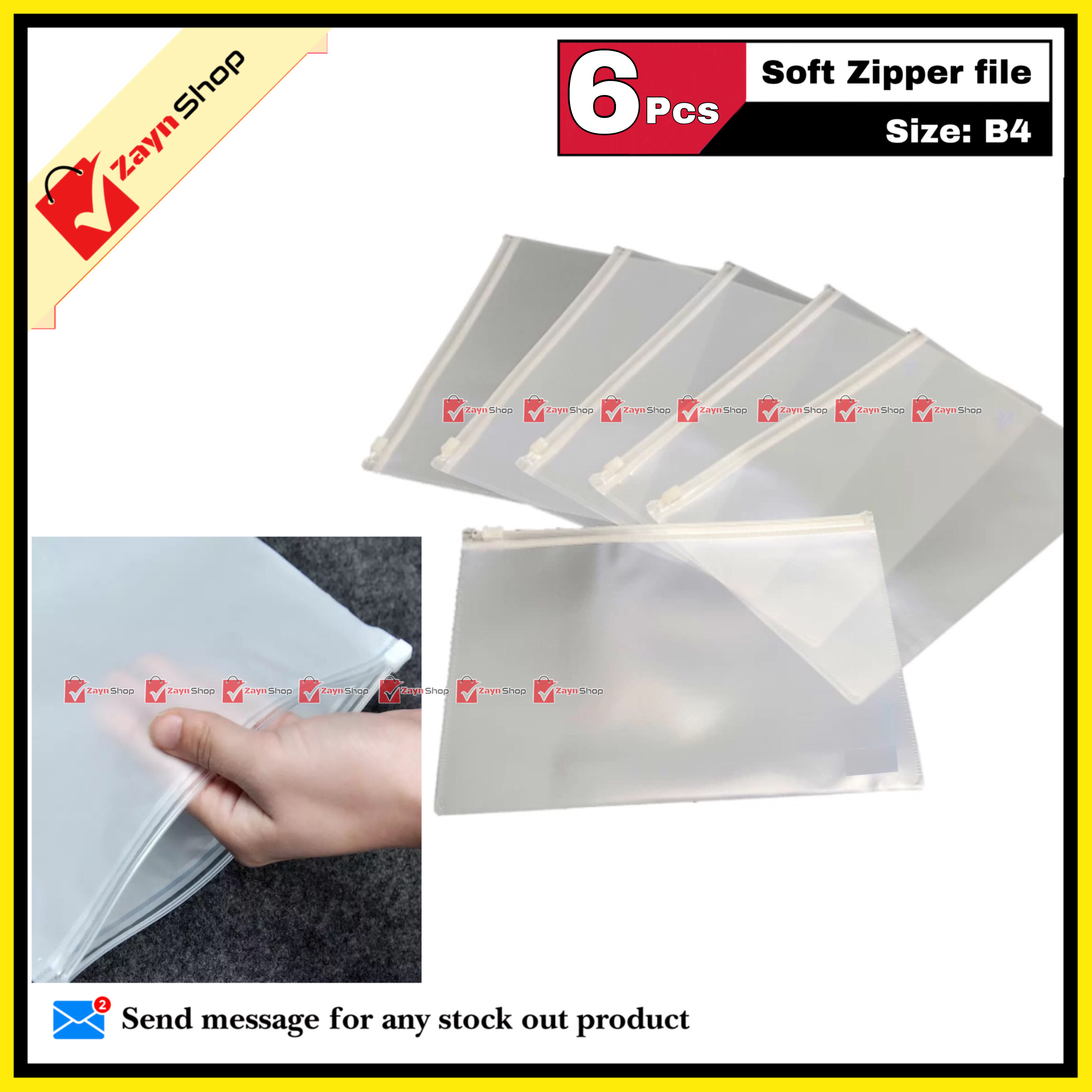 Zipper file Soft Legal size 10x14 inch pack of 6 pcs Use for Documents and multipurpose_img_2