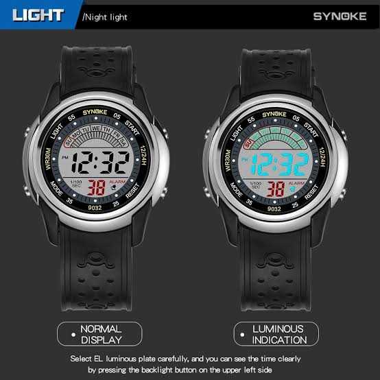 SYNOKE for Kids Digital Boys Resistant Back Light  Watch Waterproof Kid Watch_img_2