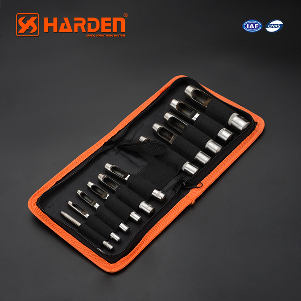HARDEN 12pcs Hollow Punch Set (3 -16 mm), Leather Puncher; 610848_img_1