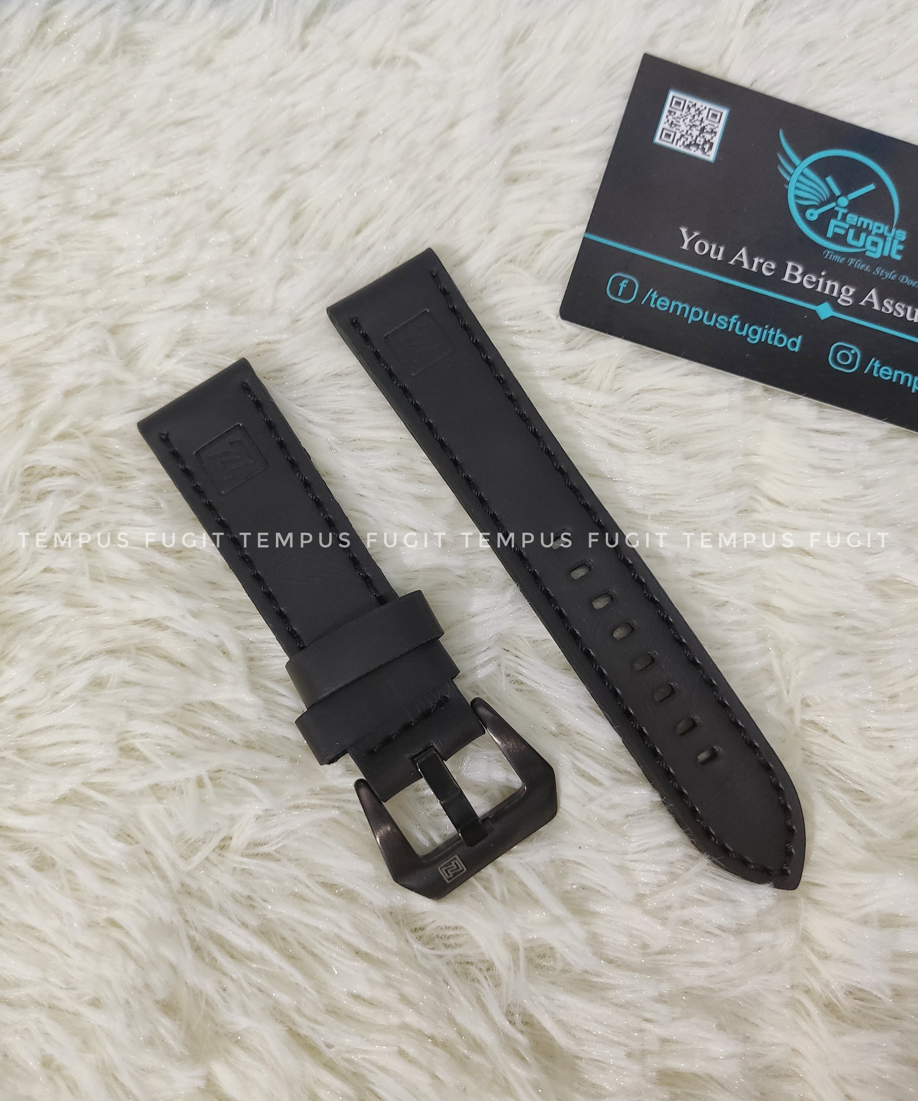 Naviforce Gents 22mm Black Colored Watch Belt_img_0