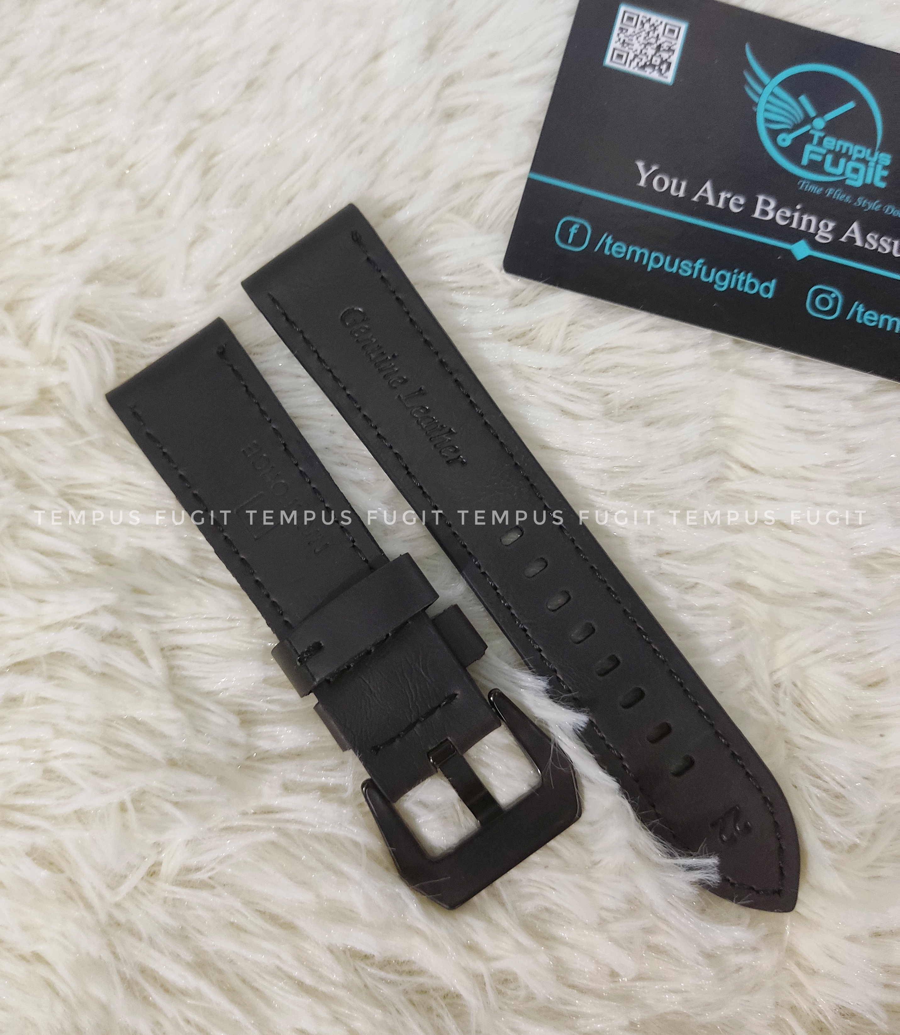 Naviforce Gents 22mm Black Colored Watch Belt_img_1