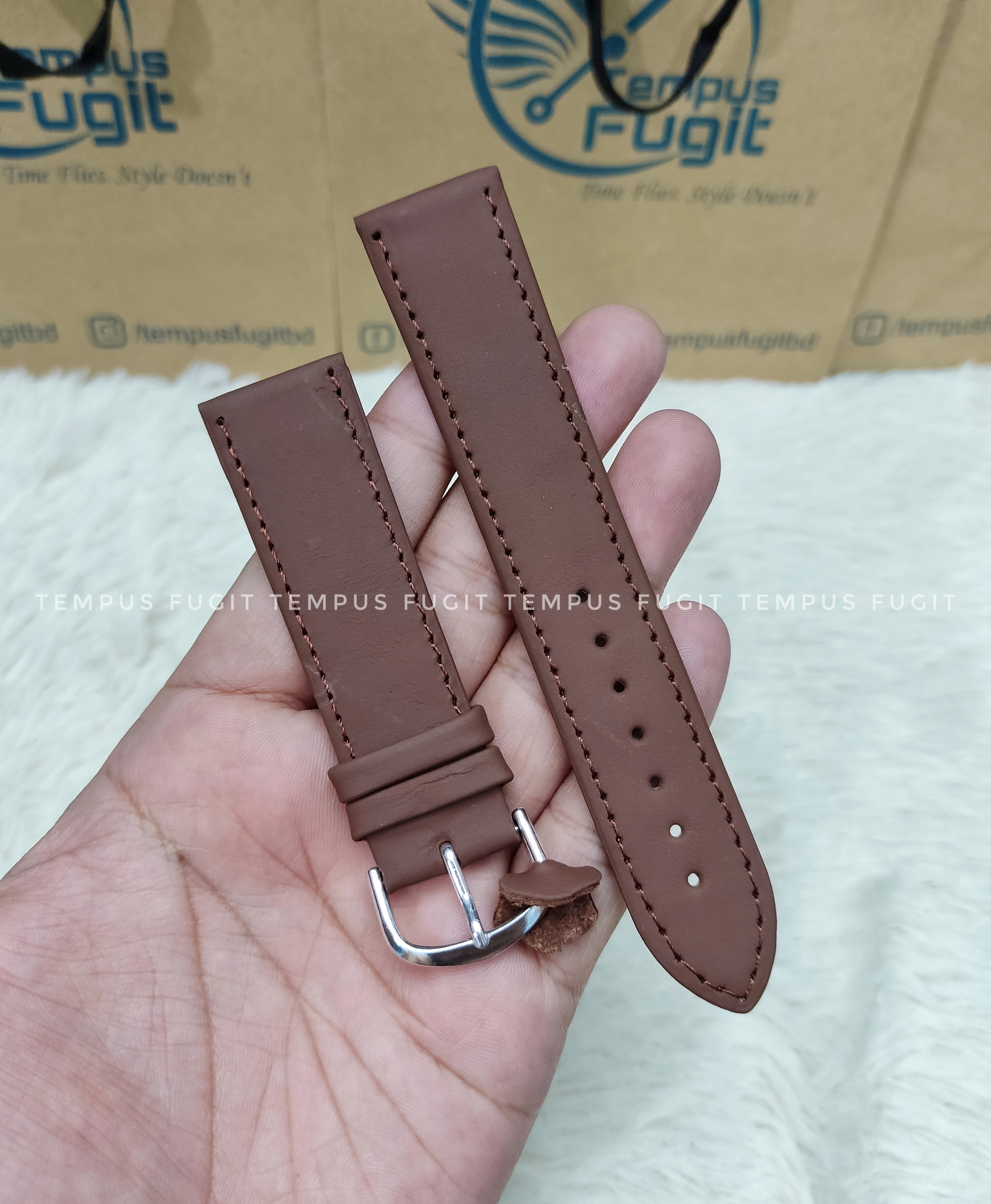 Gents 22mm Plain Brown Colored Watch Belt_img_0