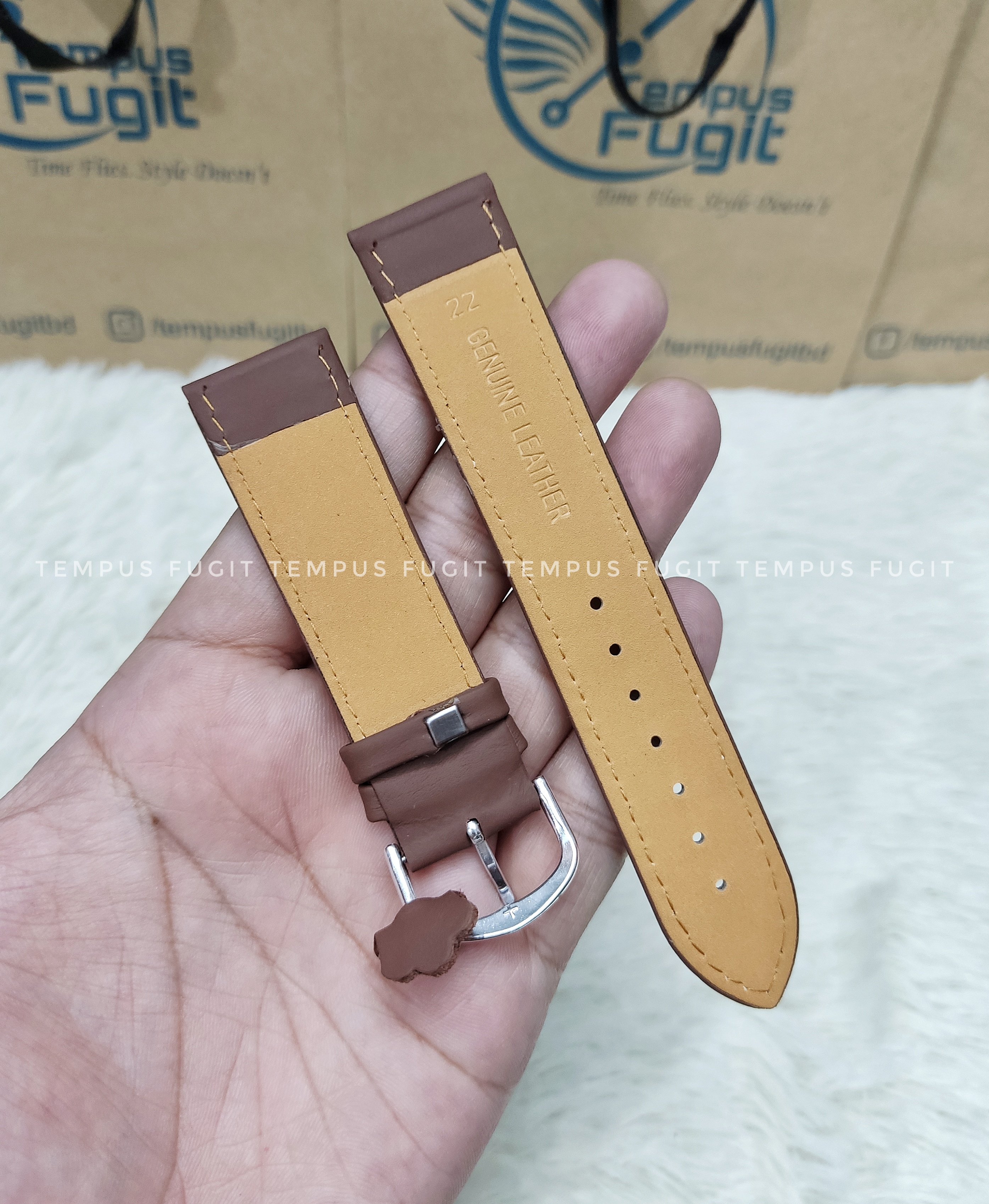 Gents 22mm Plain Brown Colored Watch Belt_img_1