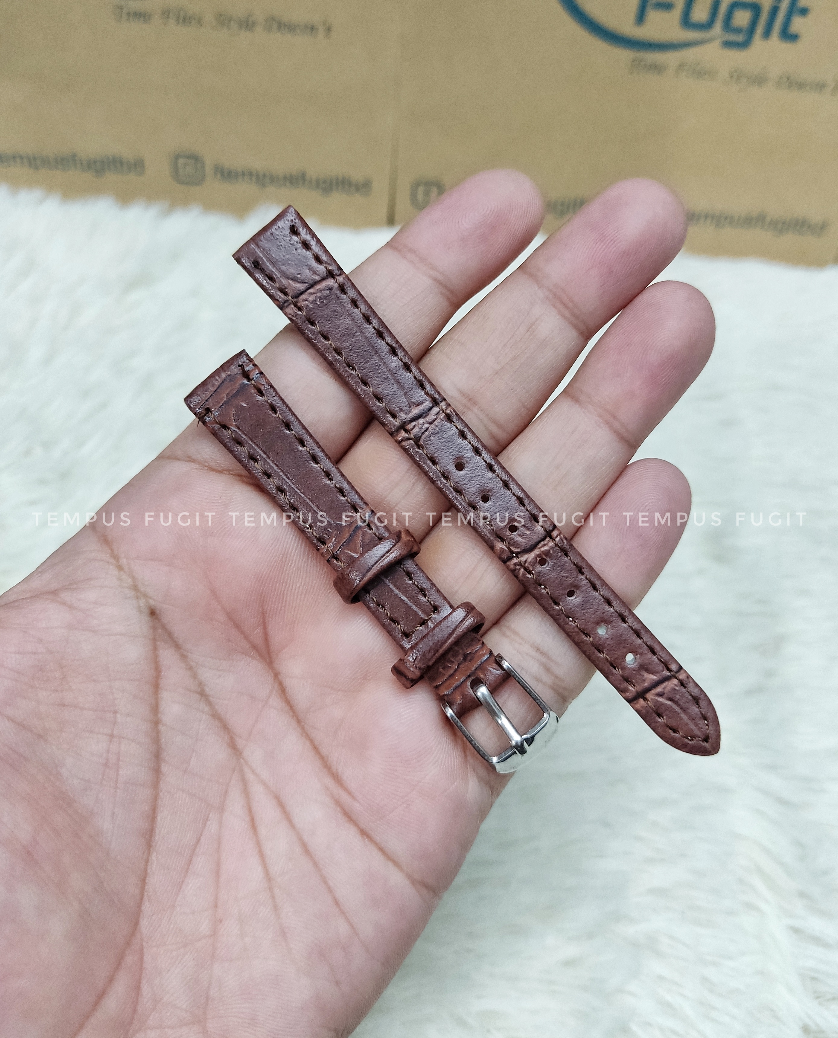 Ladies 12mm Structured Brown Colored Watch Belt_img_0