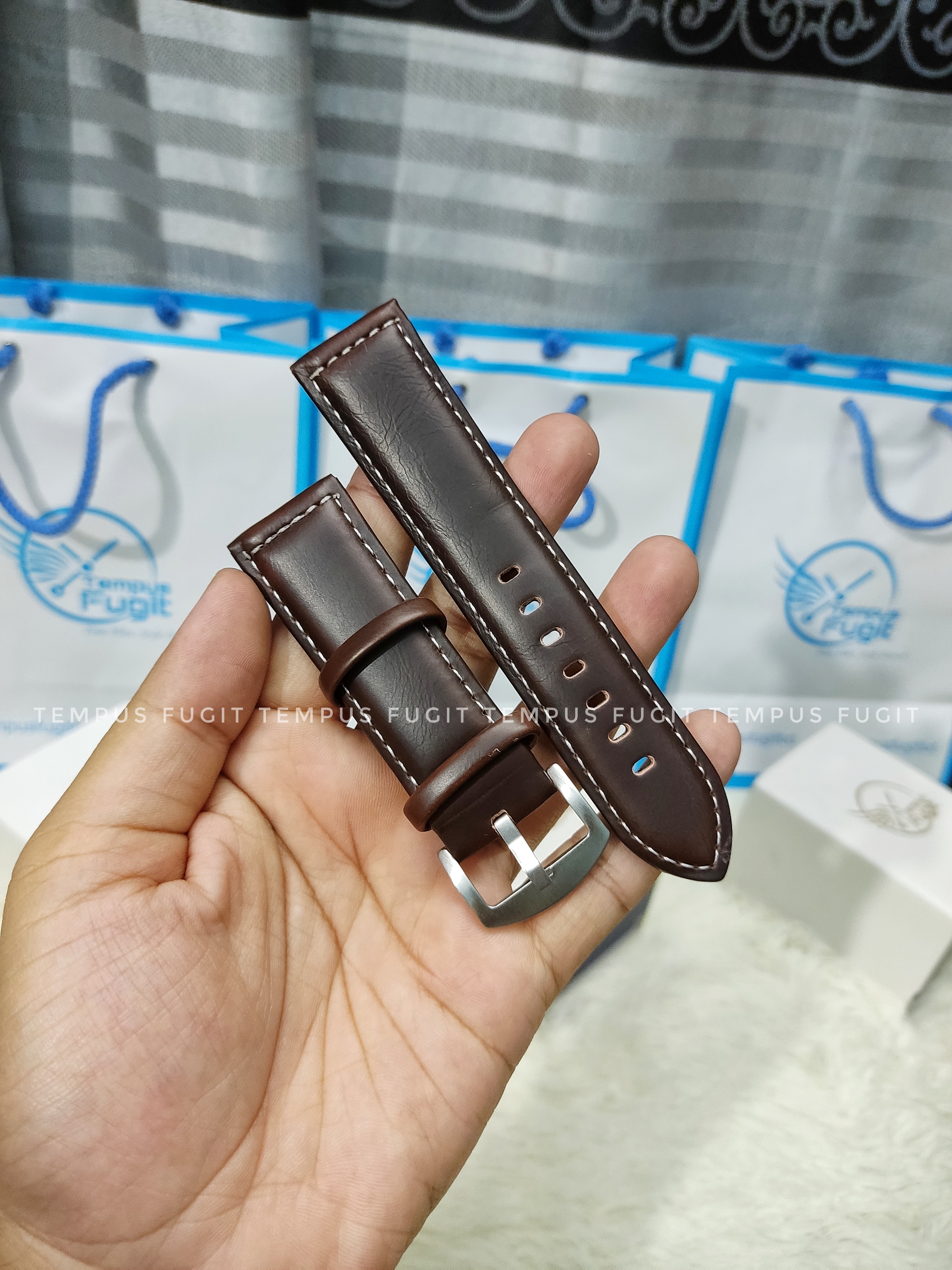 Gents 24mm Plain Chocolate Colored Watch Belt_img_0