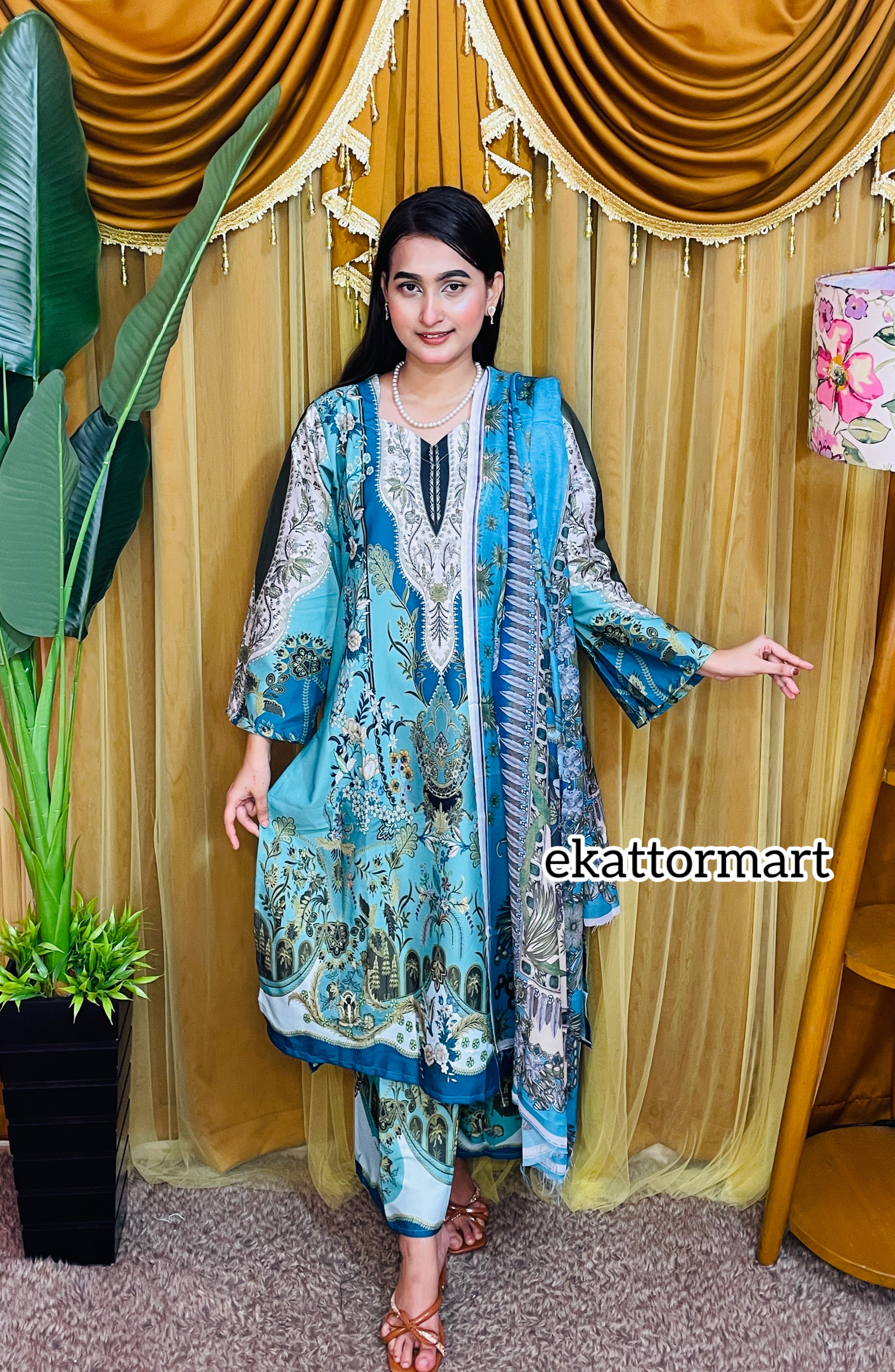 PAKISTANI INSPIRED MALHAR LAWN - Image 1