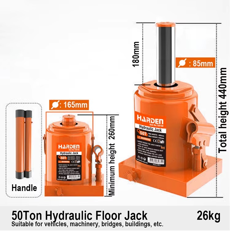HARDEN Hydraulic Bottle Jack( 2 Ton |  3 Ton | 5 Ton | 10 Ton | 50 Ton ), Heavy Duty Car & Truck Lifting Jack; 730102_img_10