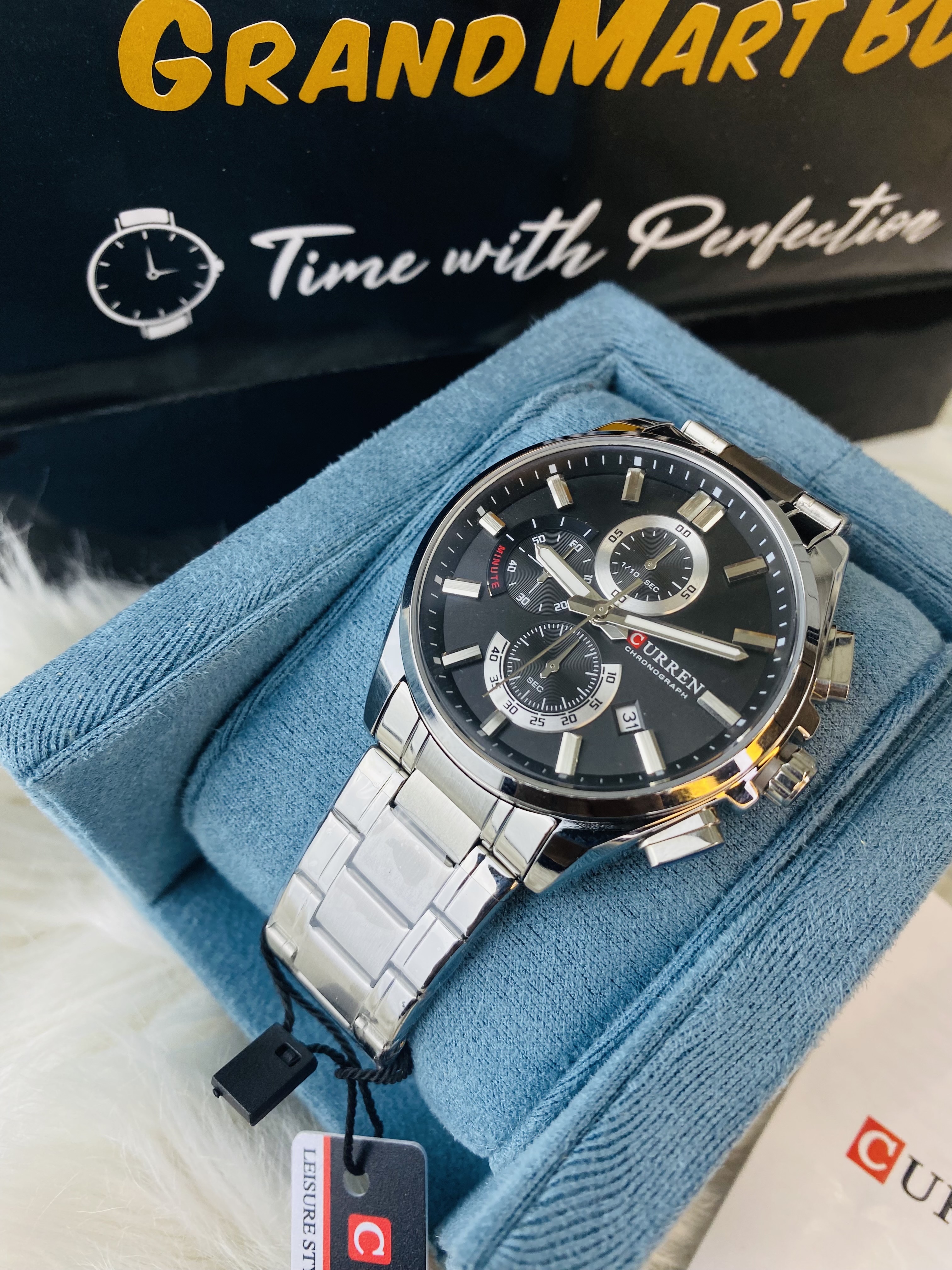 Curren 8475 Silver Black Watch For Men_img_1