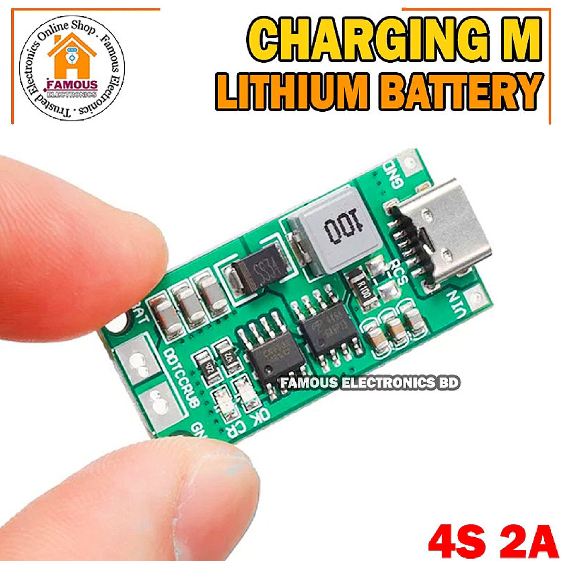 Multi-Cell 4S 2A Type-C To 12.6V Step-Up Boost Lipo- Polymer Li-Ion Charger 16.8V 18650 Lithium Battery_img_6