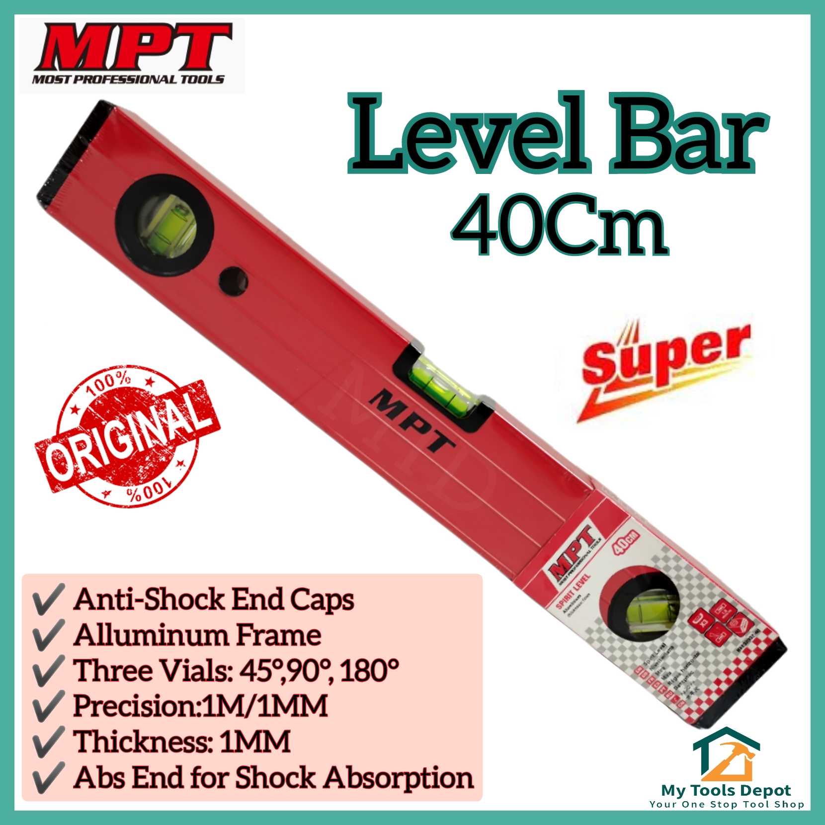 MPT Heavy Duty Spirit Level ( 40cm | 60cm | 80cm ); MHE02002_img_3