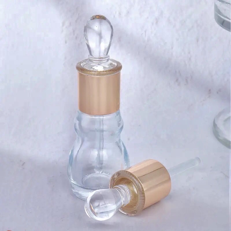 Empty Glass  Bottle with stick 12ml  For Essential Oil Gourd Type Refillable Perfume Bottles 1 pcs_img_0