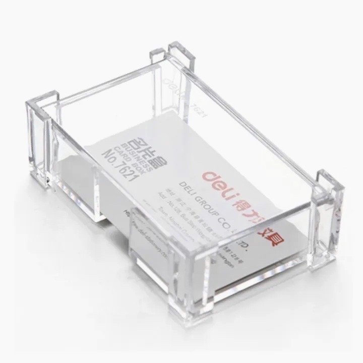 Deli Business visiting Card Holder /Card Box- Transparent 1 pcs_img_3