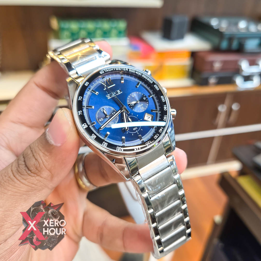 SKMEI 9096 Men’s Fashion Japan Movt Quartz Watch| Single Tone Blue Dial_img_4