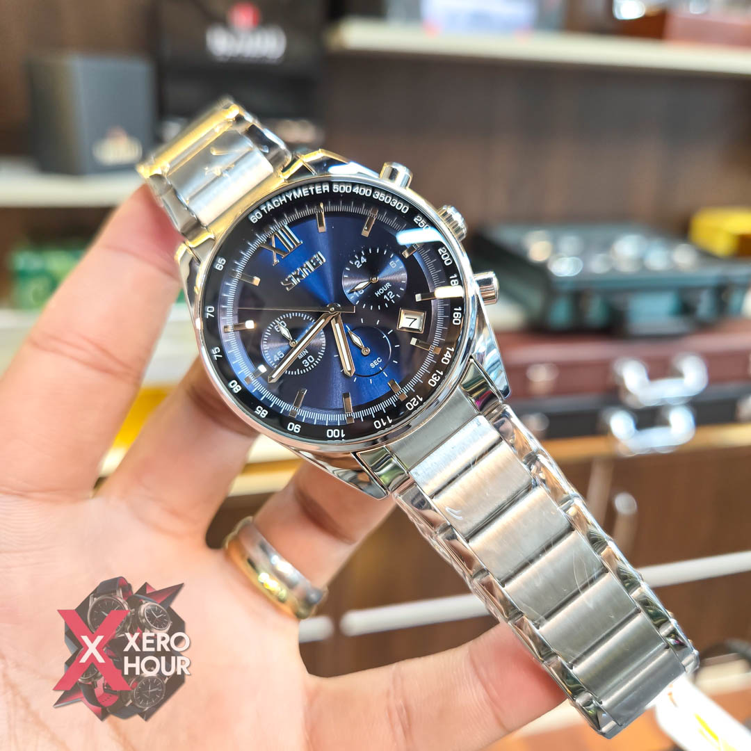 SKMEI 9096 Men’s Fashion Japan Movt Quartz Watch| Single Tone Blue Dial_img_6