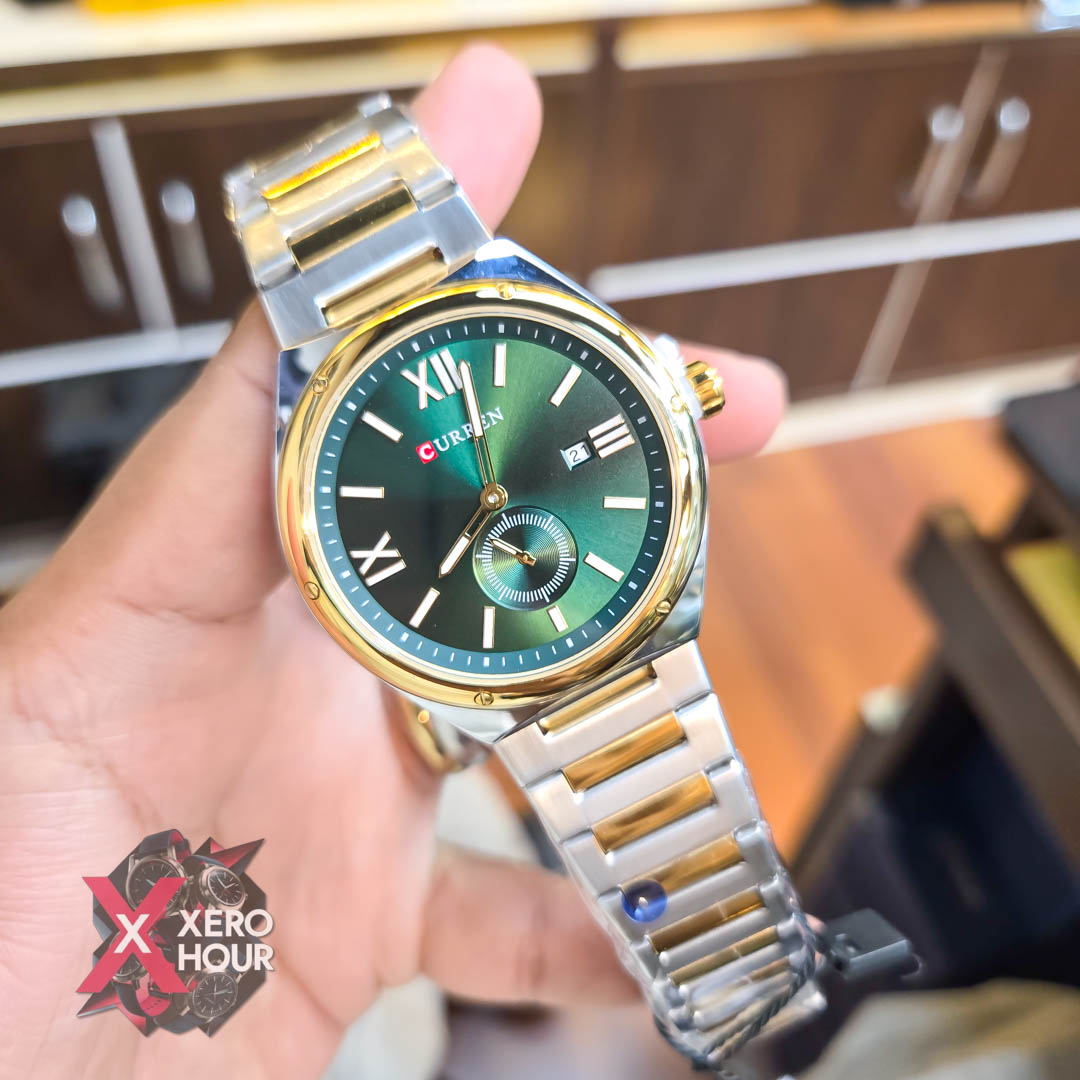 Curren 8471 Men’s Watch | Dual Tone Green