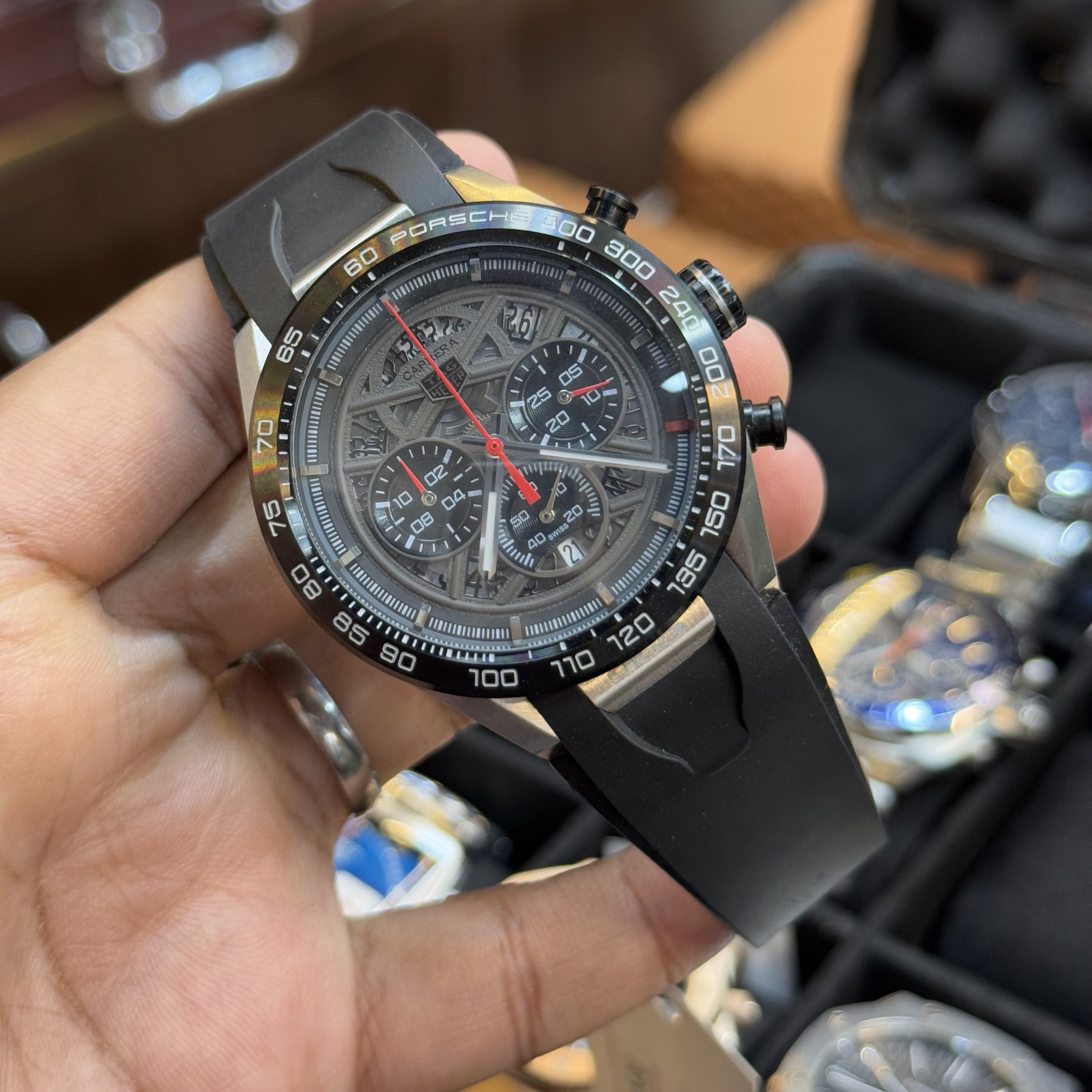 Tag heuer Silicon | Black Skeleton spider vibe | Date just | Quartz movement