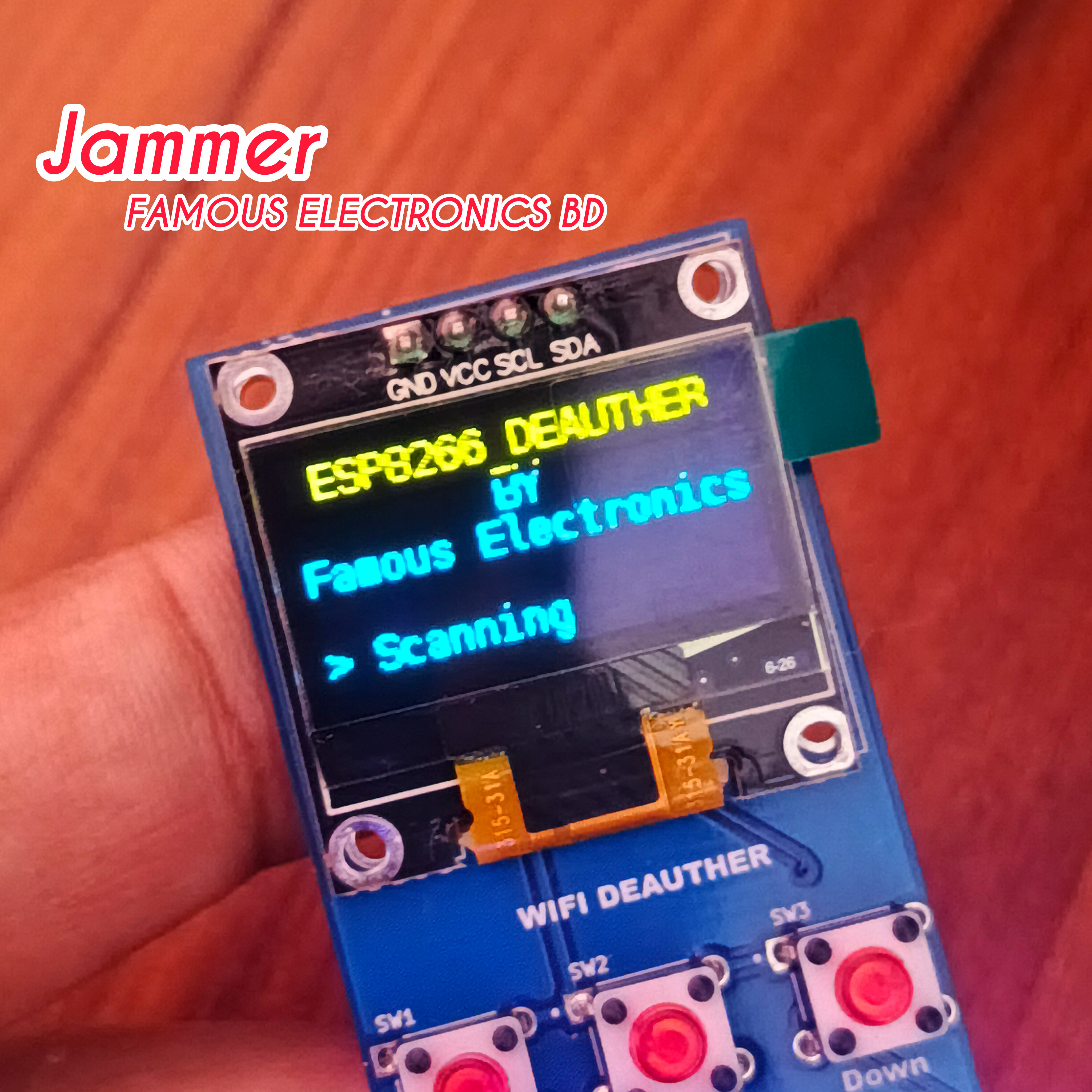 ESP8266 D1 Mini WiFi Development Board with OLED Display & Buttons | WiFi Deauther Educational Kit_img_2