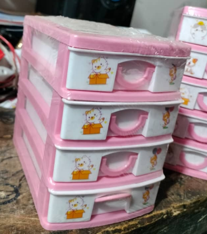 4 Step Mini Wardrobes Organizer Plastic Mini Drawer Storage Jewelry Box - Image 1