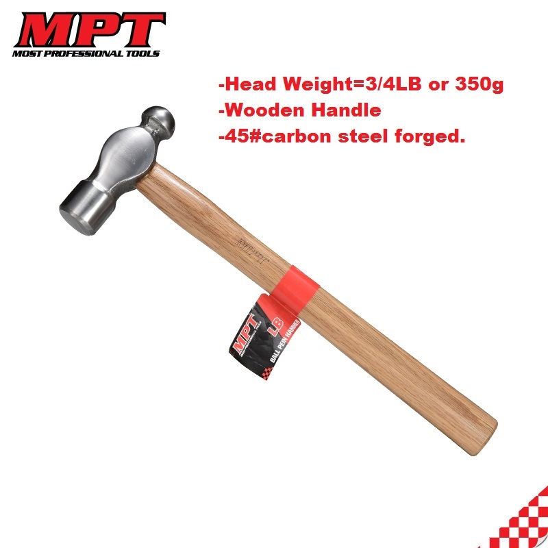 MPT Ball Pein Hammer Wood Handle ( 1/2 LB | 3/4LB | 1 LB ), Carbon Steel; MHD05001_img_1