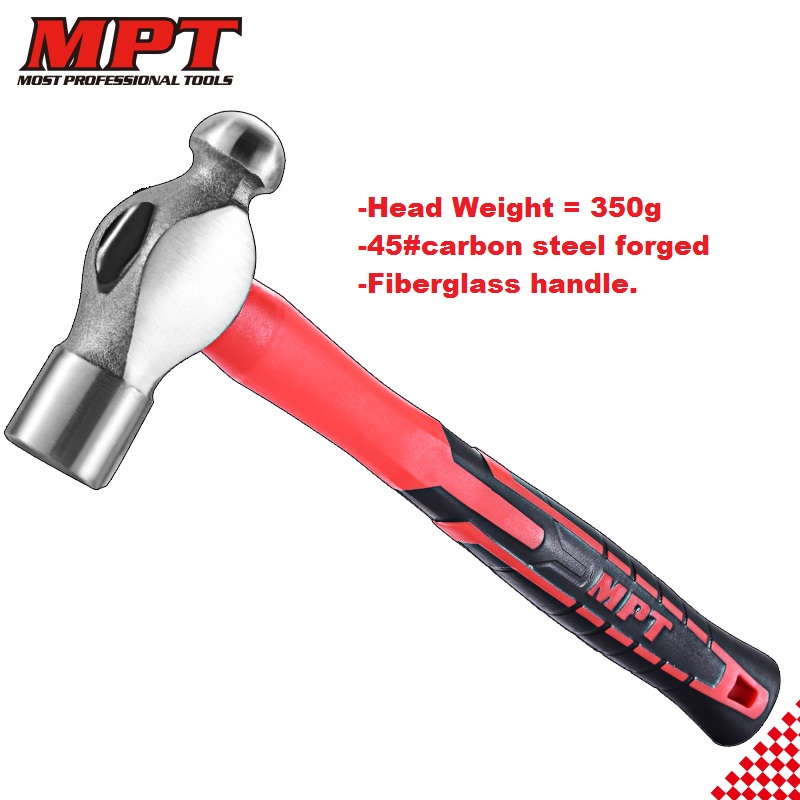 MPT Ball Pein Hammer Fiberglass Handle ( 1/2lb | 3/4lb | 1lb ), 45#, Carbon Steel; MHD05002_img_1