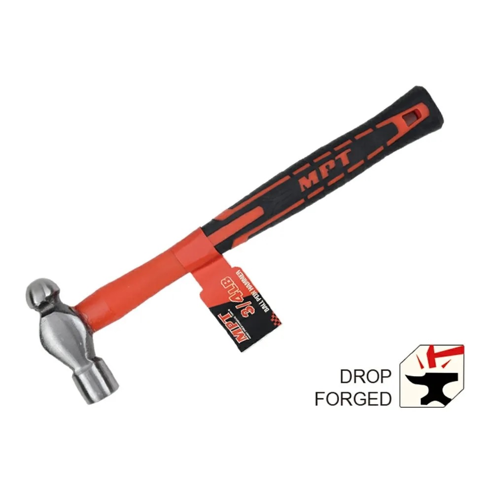 MPT Ball Pein Hammer Fiberglass Handle ( 1/2lb | 3/4lb | 1lb ), 45#, Carbon Steel; MHD05002_img_2