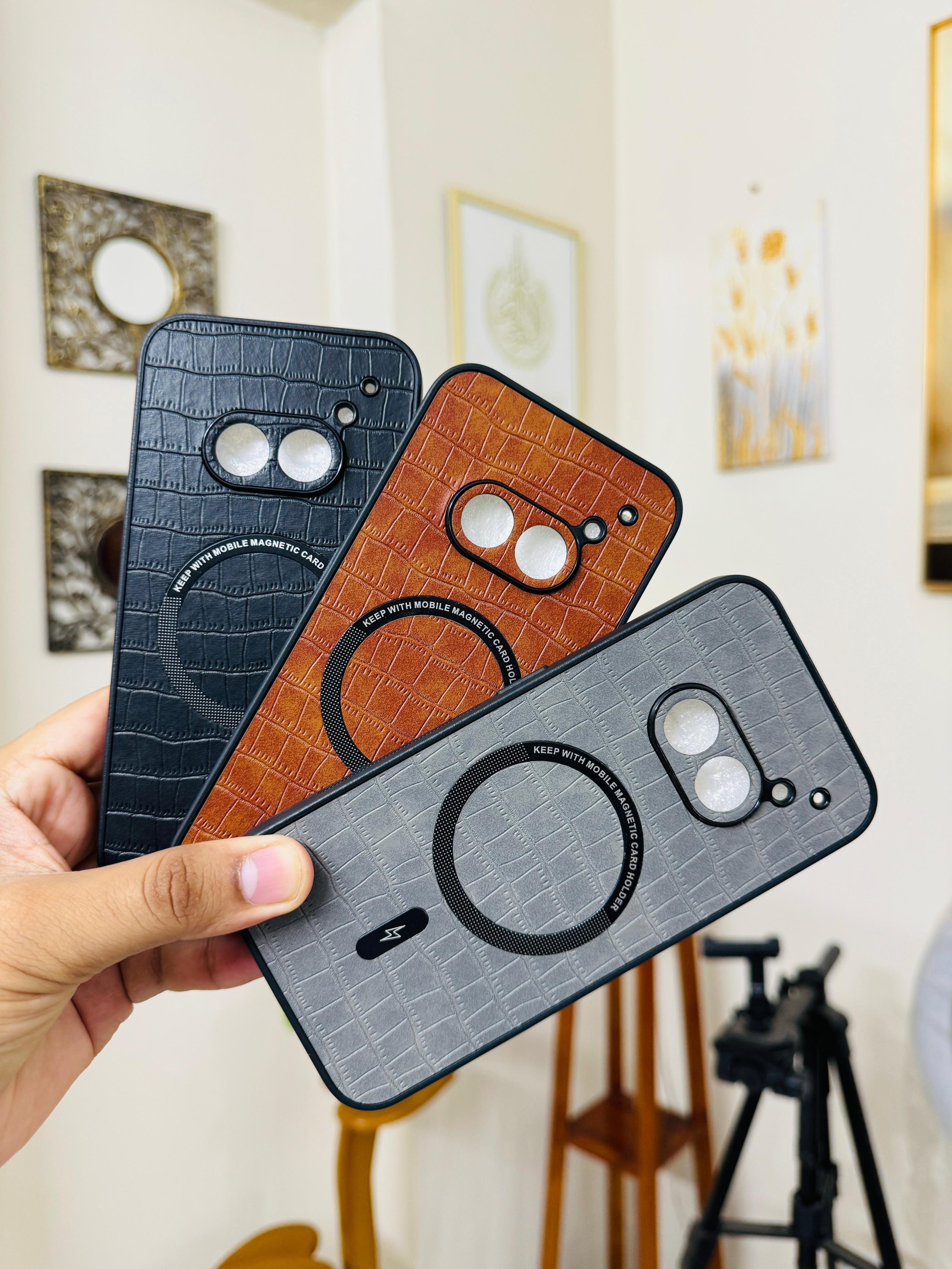 Nothing Phone 2A/2A Plus Back Cover Leather Magsafe Premium Phone Case