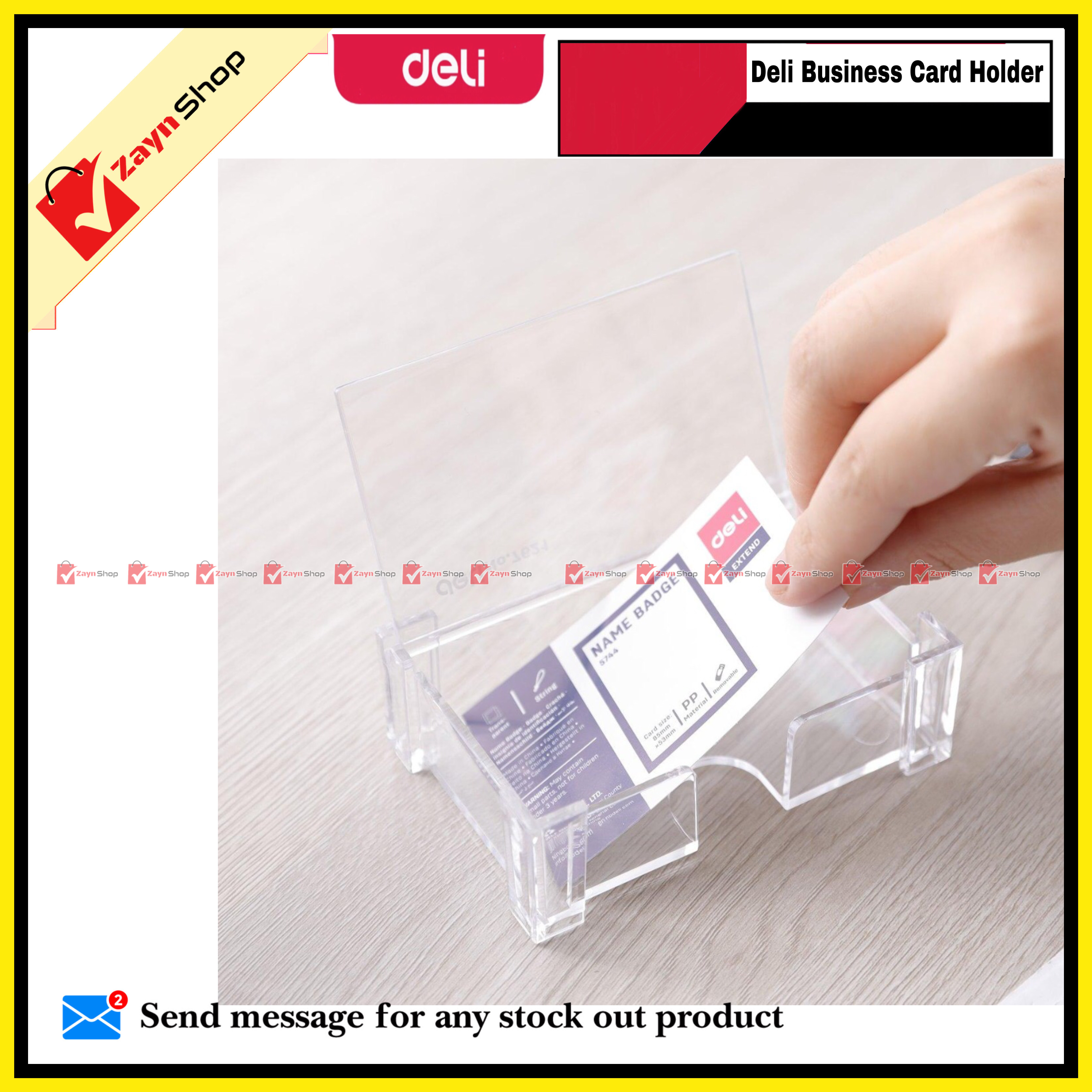 Deli Business visiting Card Holder /Card Box- Transparent 1 pcs_img_0