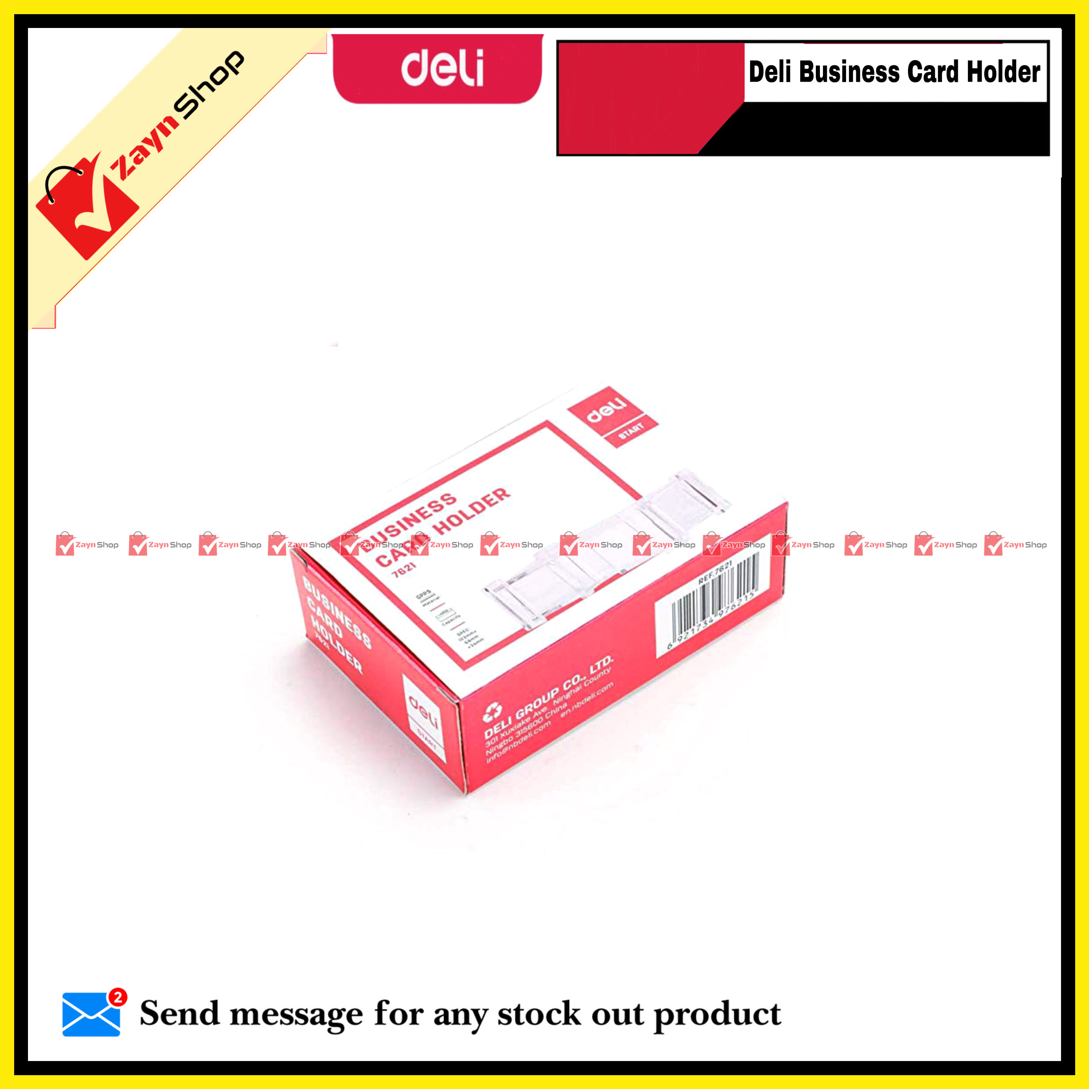 Deli Business visiting Card Holder /Card Box- Transparent 1 pcs_img_1