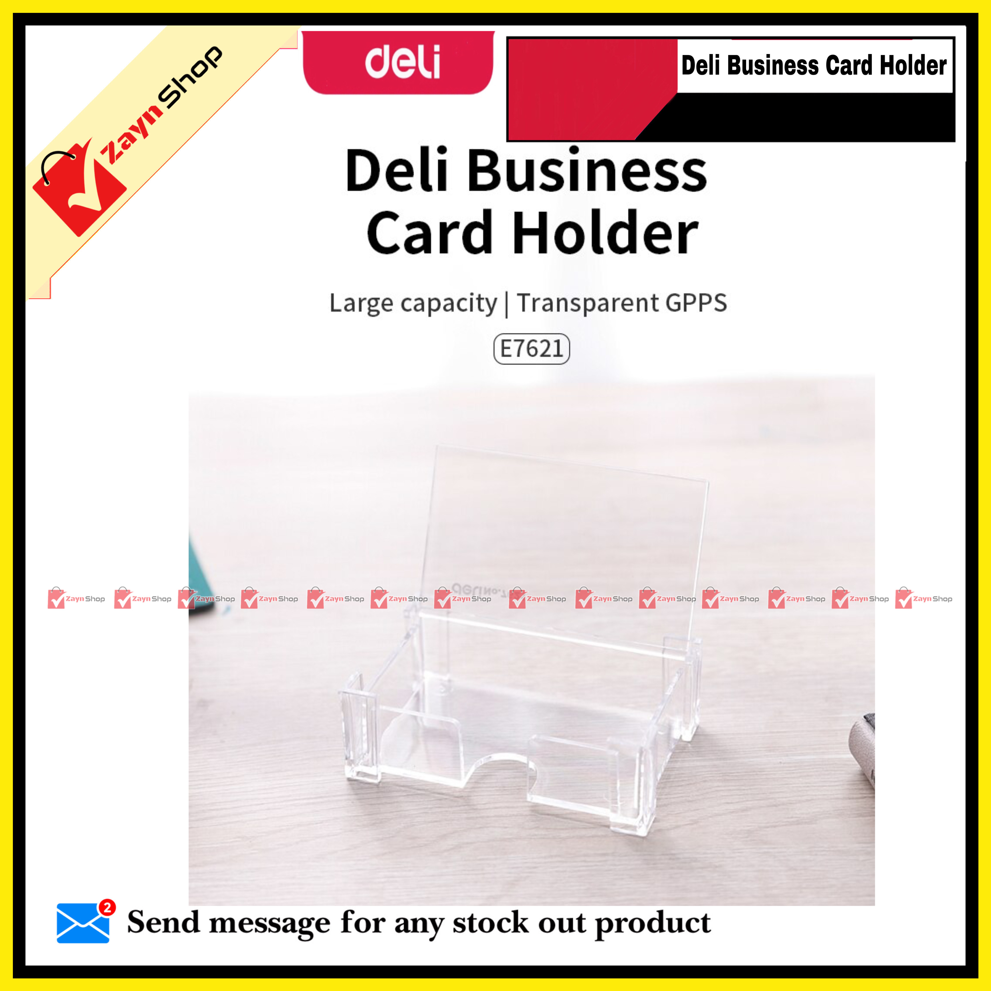 Deli Business visiting Card Holder /Card Box- Transparent 1 pcs_img_2
