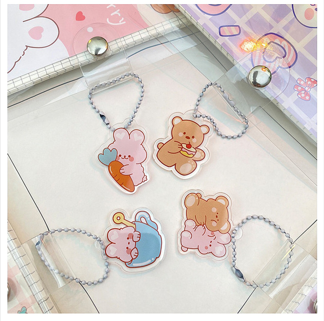 Student Portable Ledger Pvc Loose-Leaf Shell Cute Girl Heart Cartoon Coil Detachable Notebook_img_1