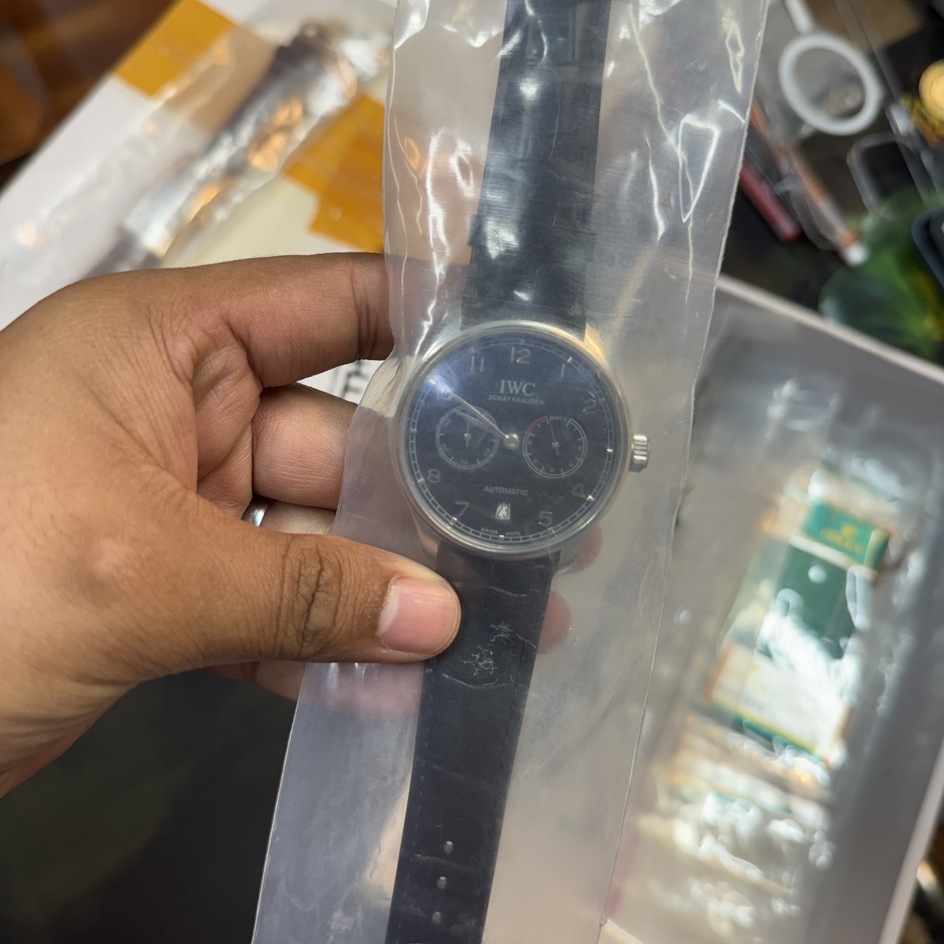 IWC AAA Grade | Black Chrono Leather Belt | Automatic Movement