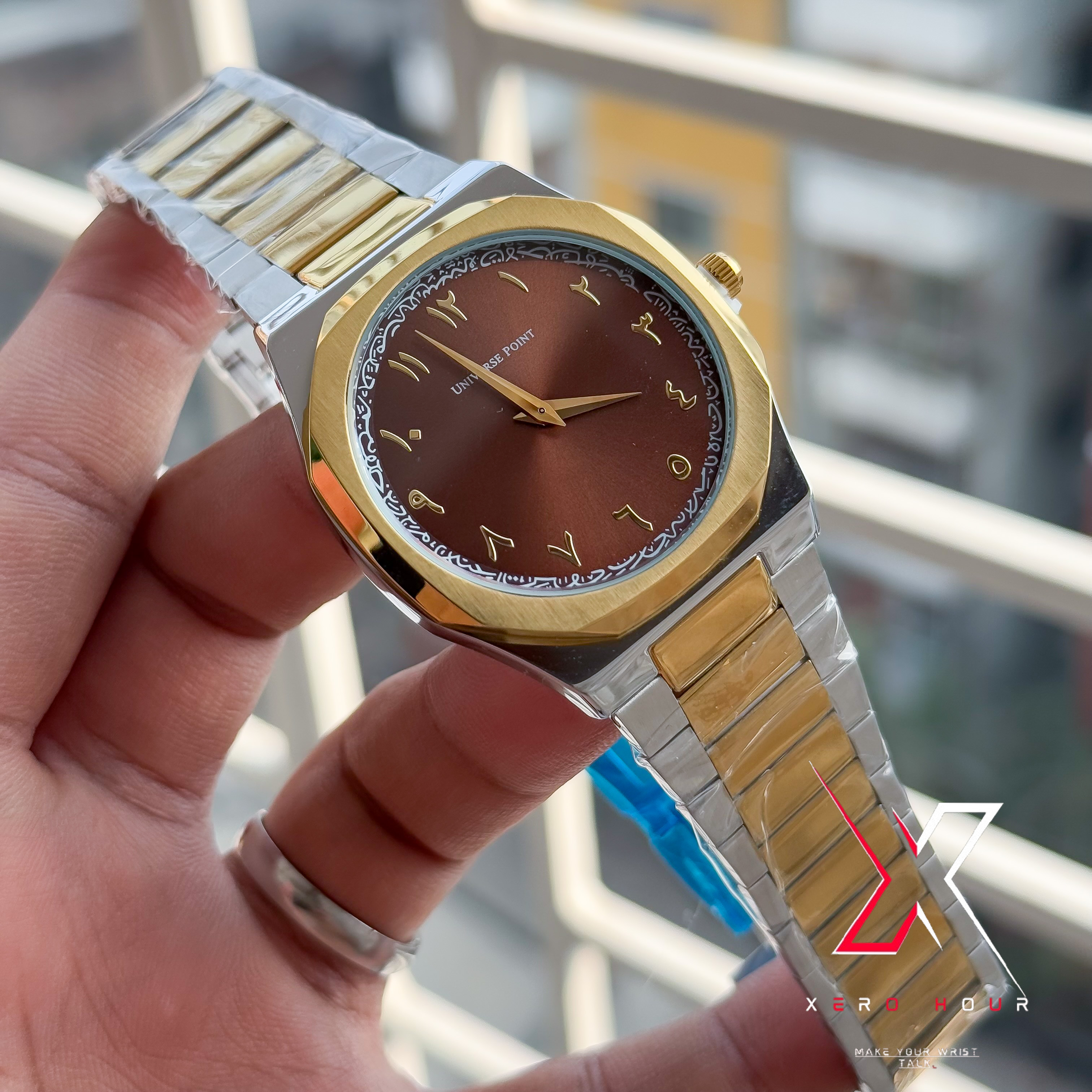 Universe Point | Authentic Hexa Dial | Dual tone | bronze Arabic