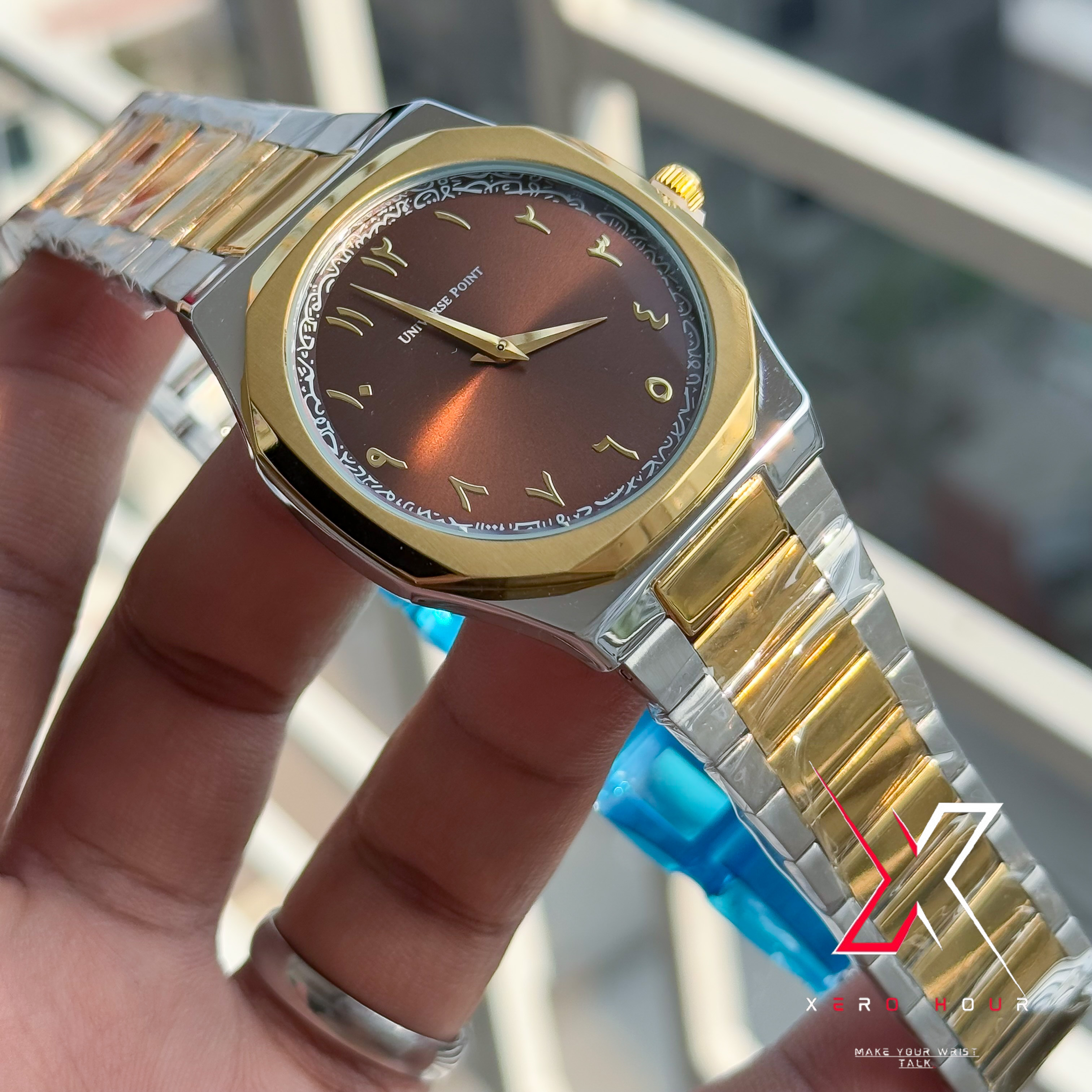 Universe Point | Authentic Hexa Dial | Dual tone | bronze Arabic_img_1