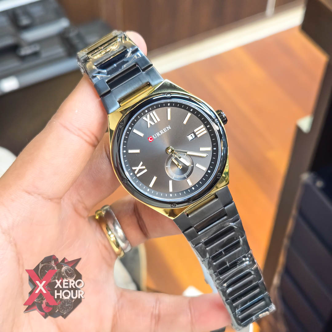 Curren 8471 Men’s Watch | Dual Tone Black gold