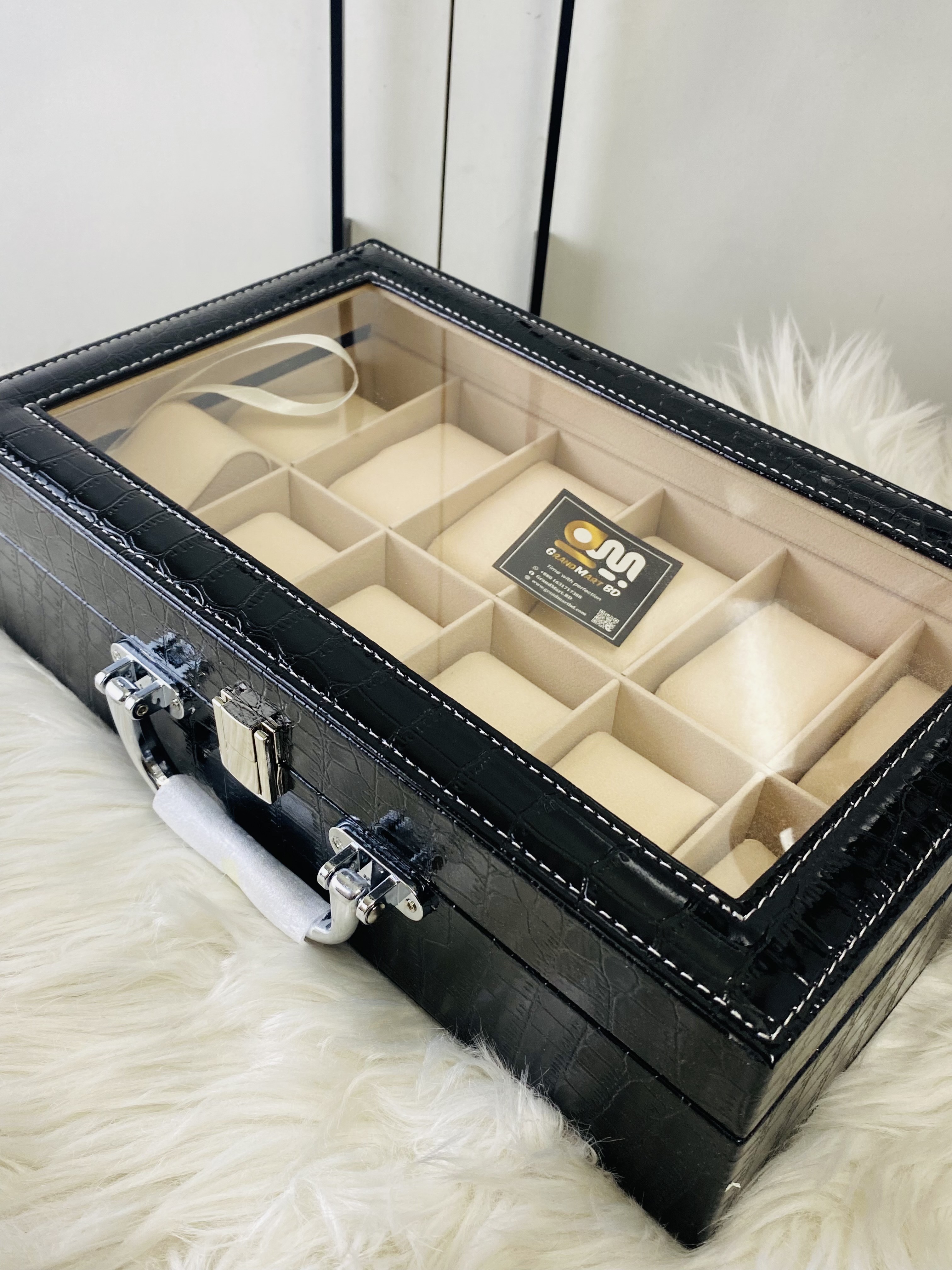 CROCODILE LEATHER DESIGN || LUXURY 12 SLOT WATCH BOX_img_1