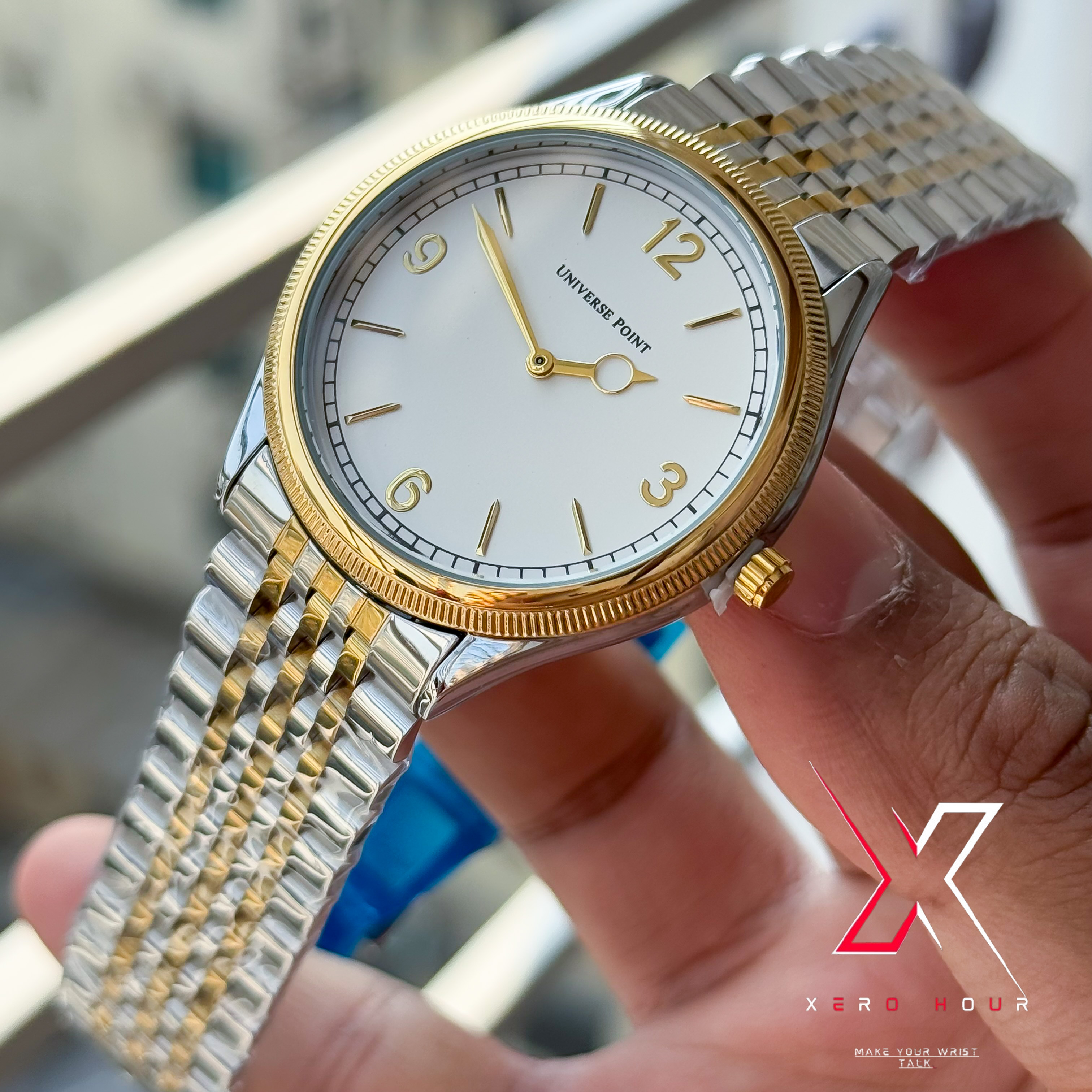 Universe Point | Authentic series | Rolex 1908 shape | Dual Tone White Dial