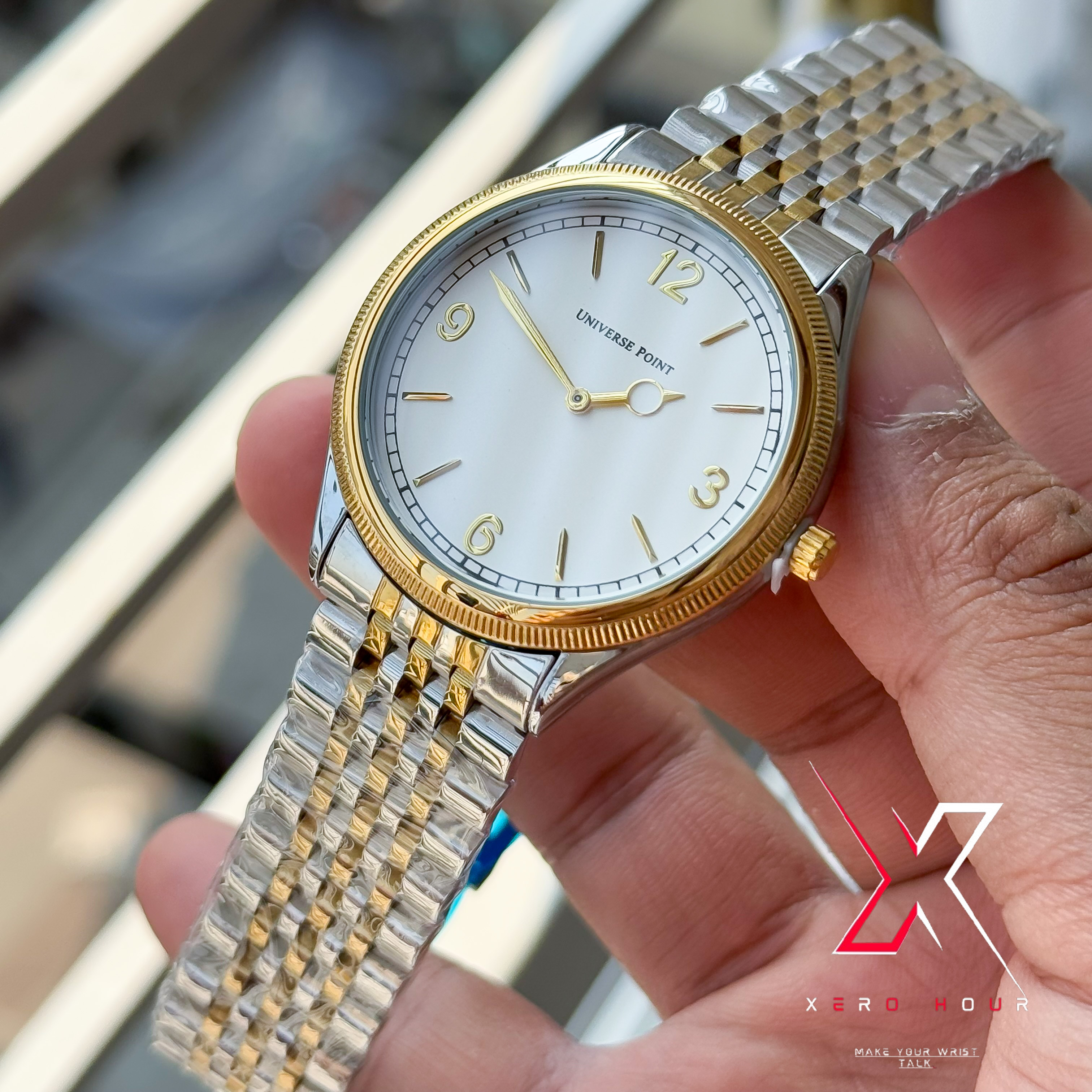 Universe Point | Authentic series | Rolex 1908 shape | Dual Tone White Dial_img_3