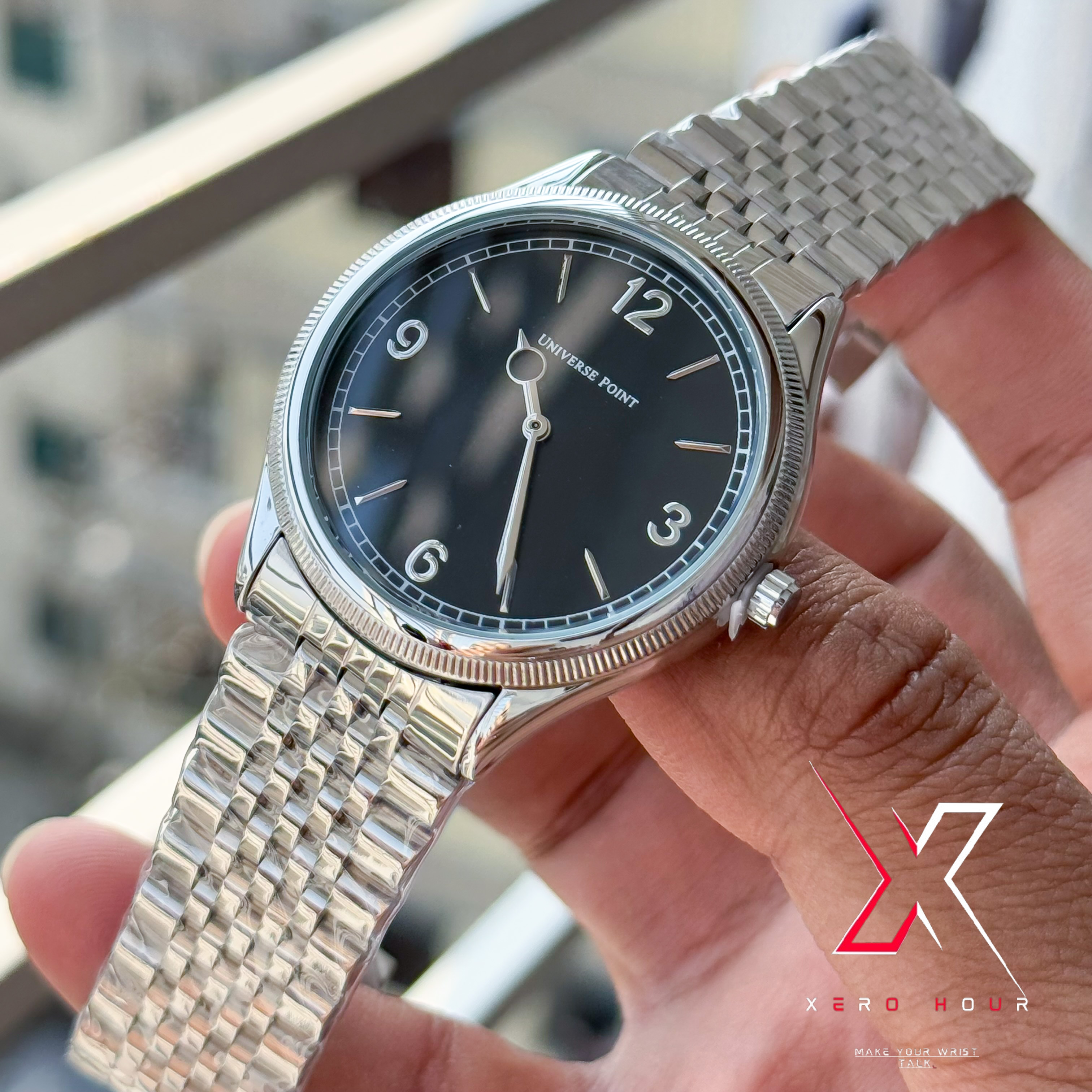 Universe Point | Authentic series | Rolex 1908 shape | Singel Tone Black  Dial_img_1