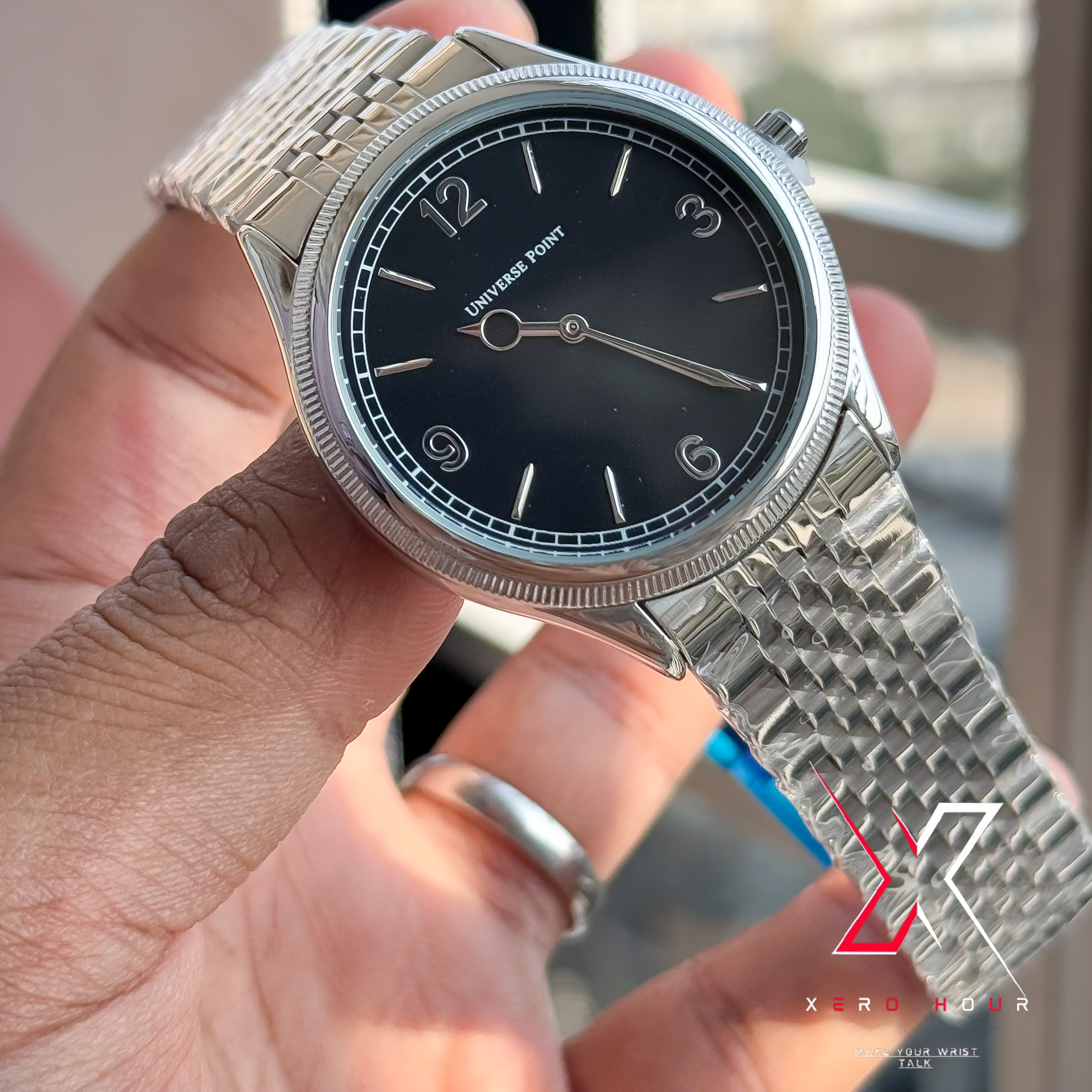 Universe Point | Authentic series | Rolex 1908 shape | Singel Tone Black  Dial_img_2