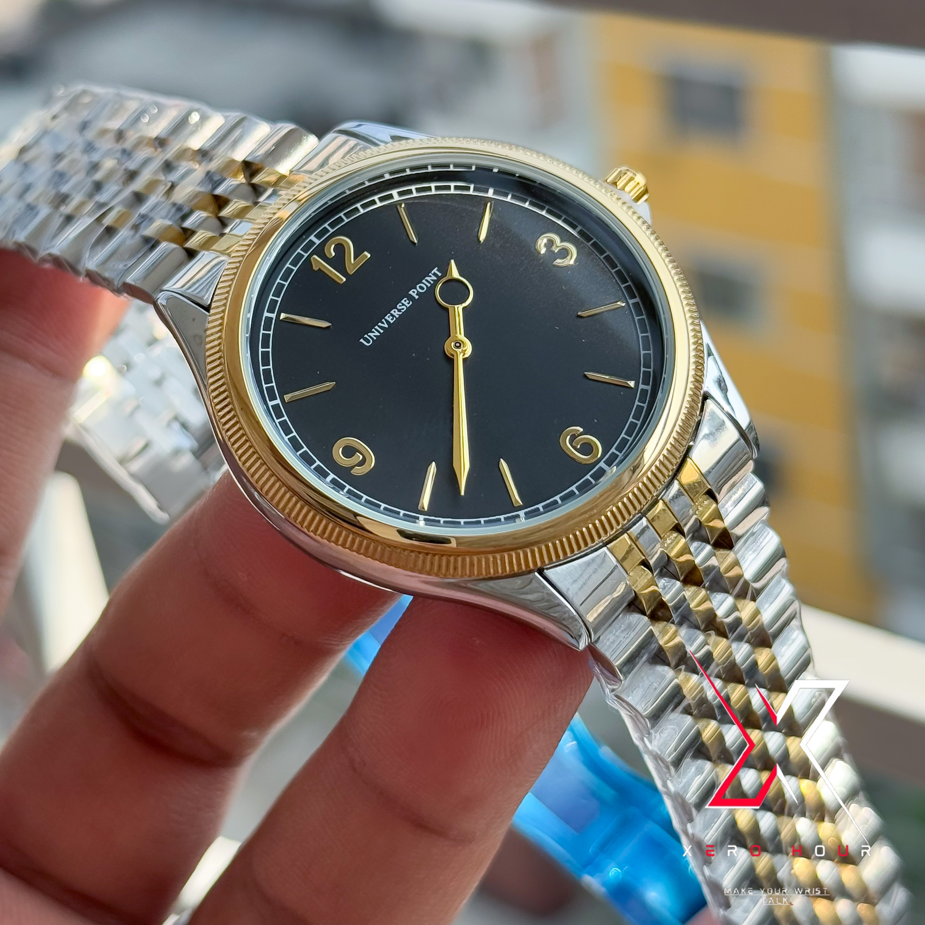 Universe Point | Authentic series | Rolex 1908 shape | Dual Tone Black Dial