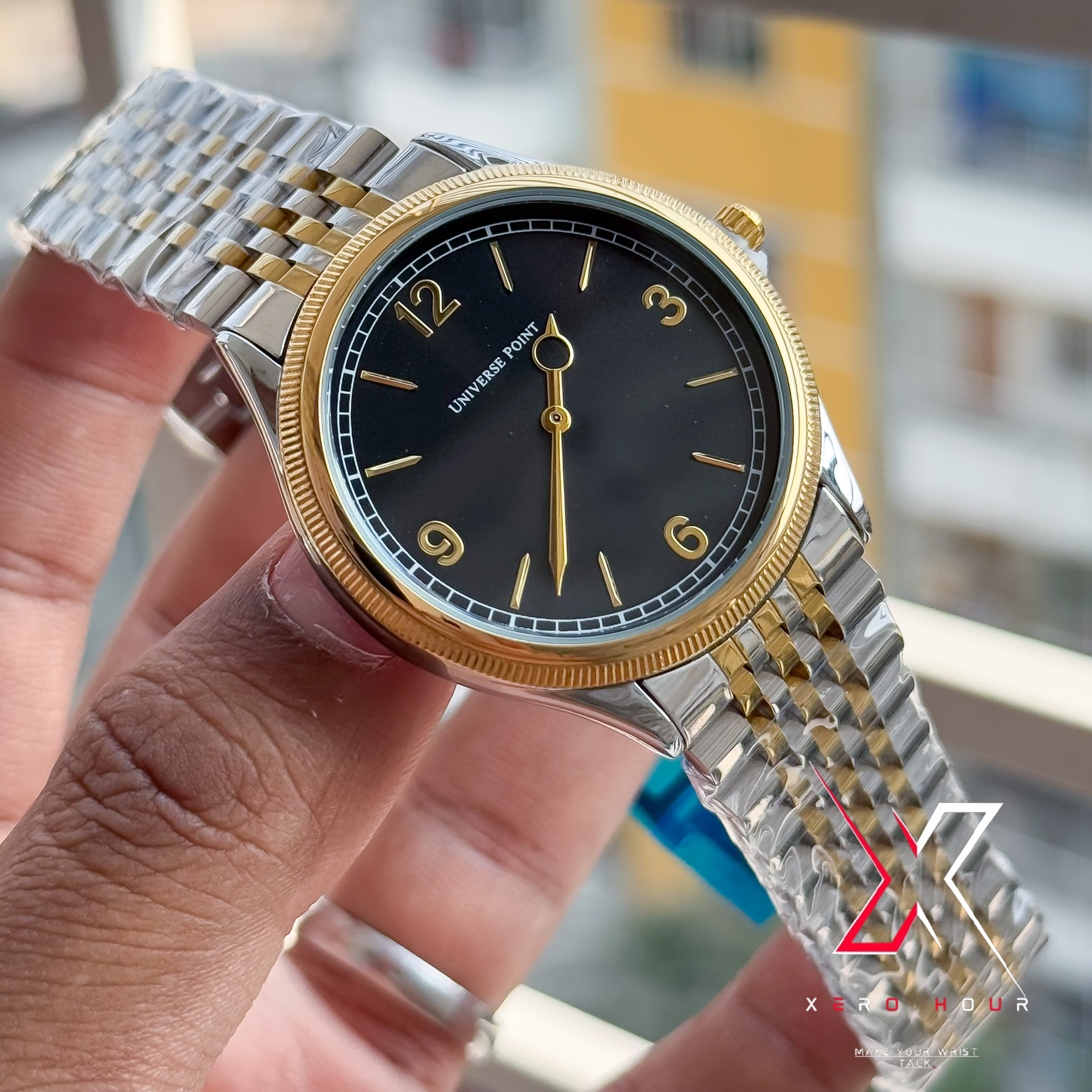 Universe Point | Authentic series | Rolex 1908 shape | Dual Tone Black Dial_img_1