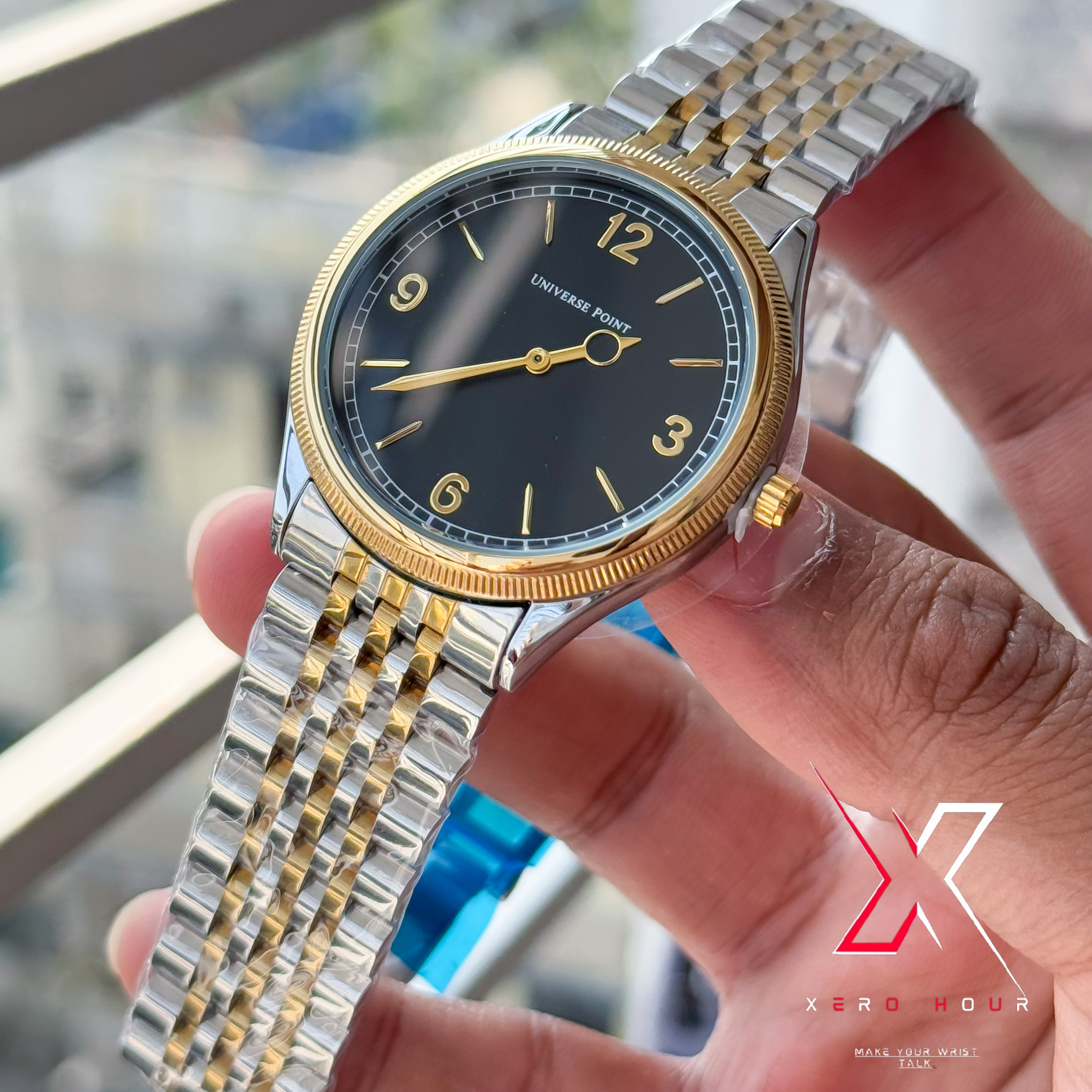 Universe Point | Authentic series | Rolex 1908 shape | Dual Tone Black Dial_img_3