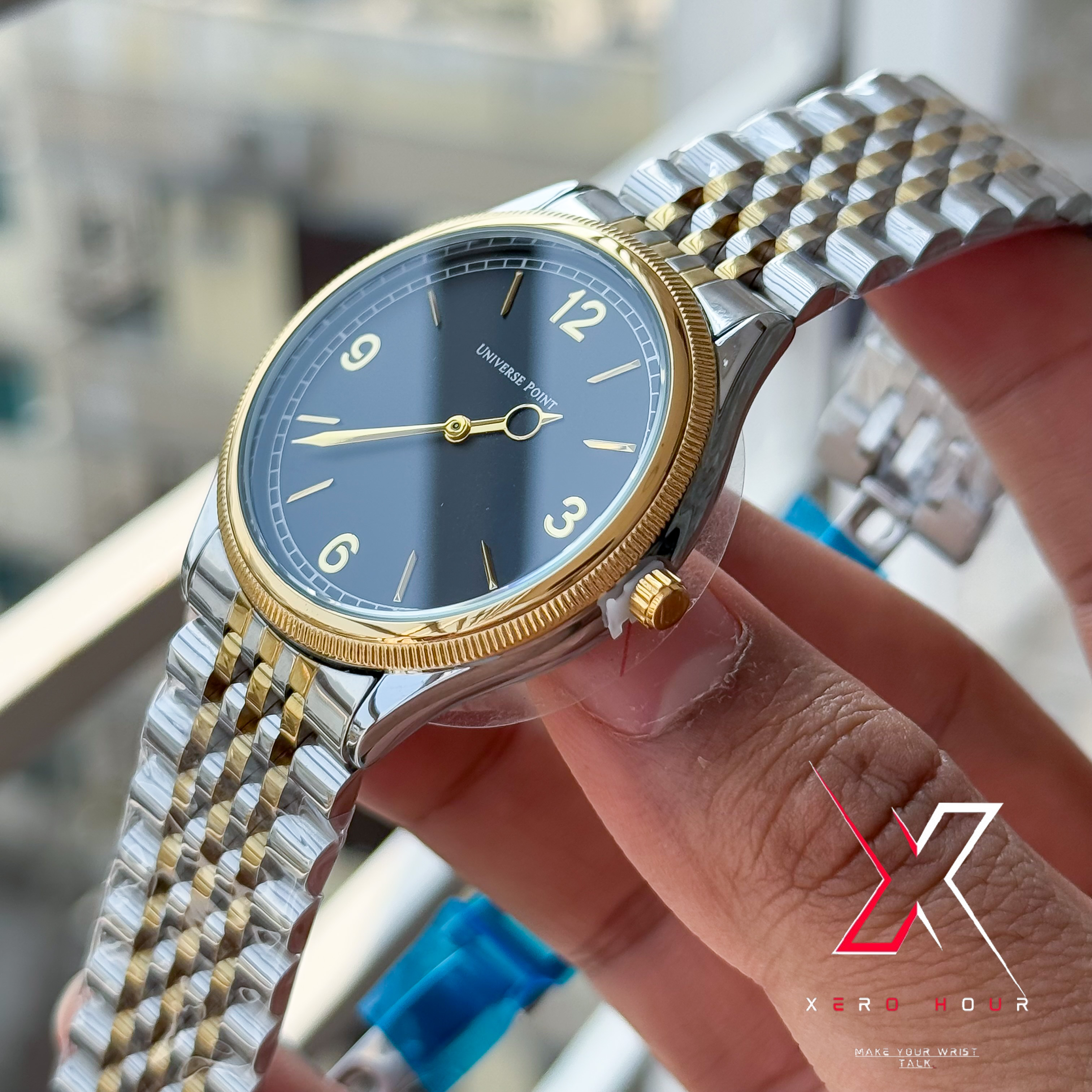 Universe Point | Authentic series | Rolex 1908 shape | Dual Tone Black Dial_img_4