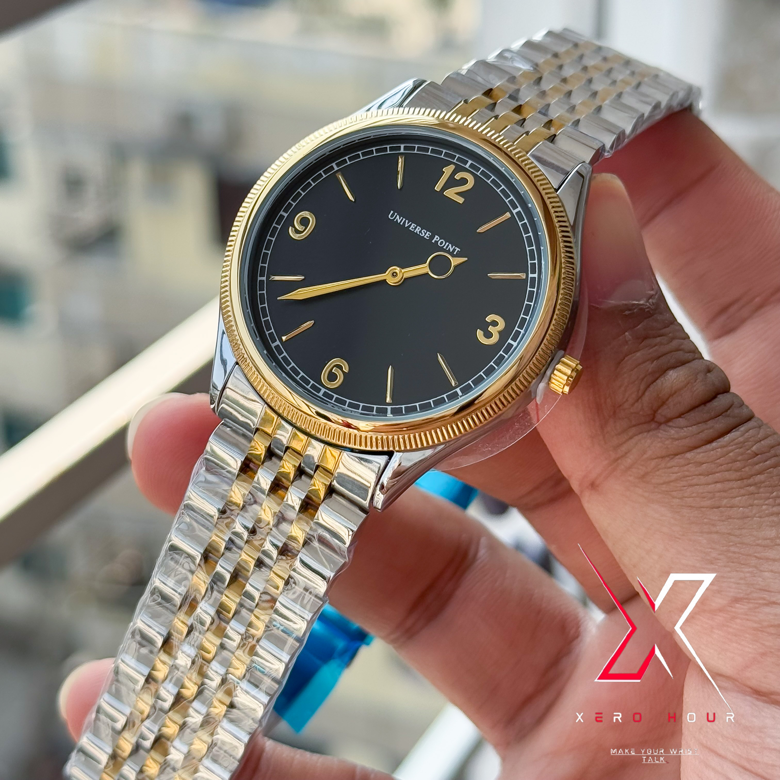 Universe Point | Authentic series | Rolex 1908 shape | Dual Tone Black Dial_img_5