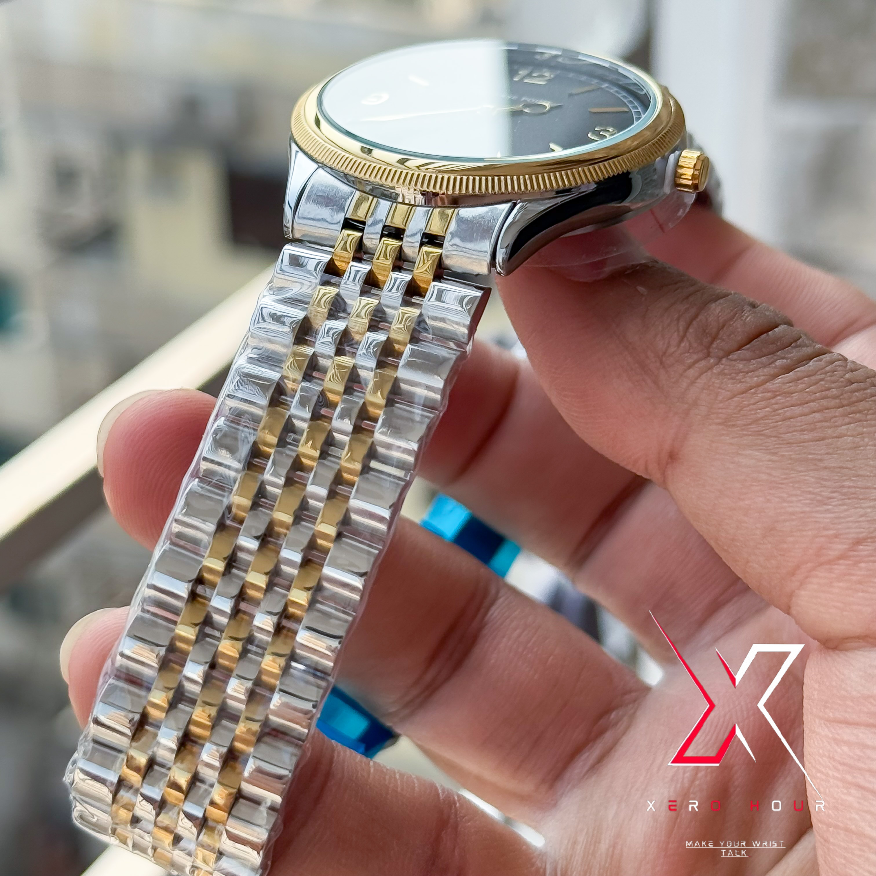 Universe Point | Authentic series | Rolex 1908 shape | Dual Tone Black Dial_img_6