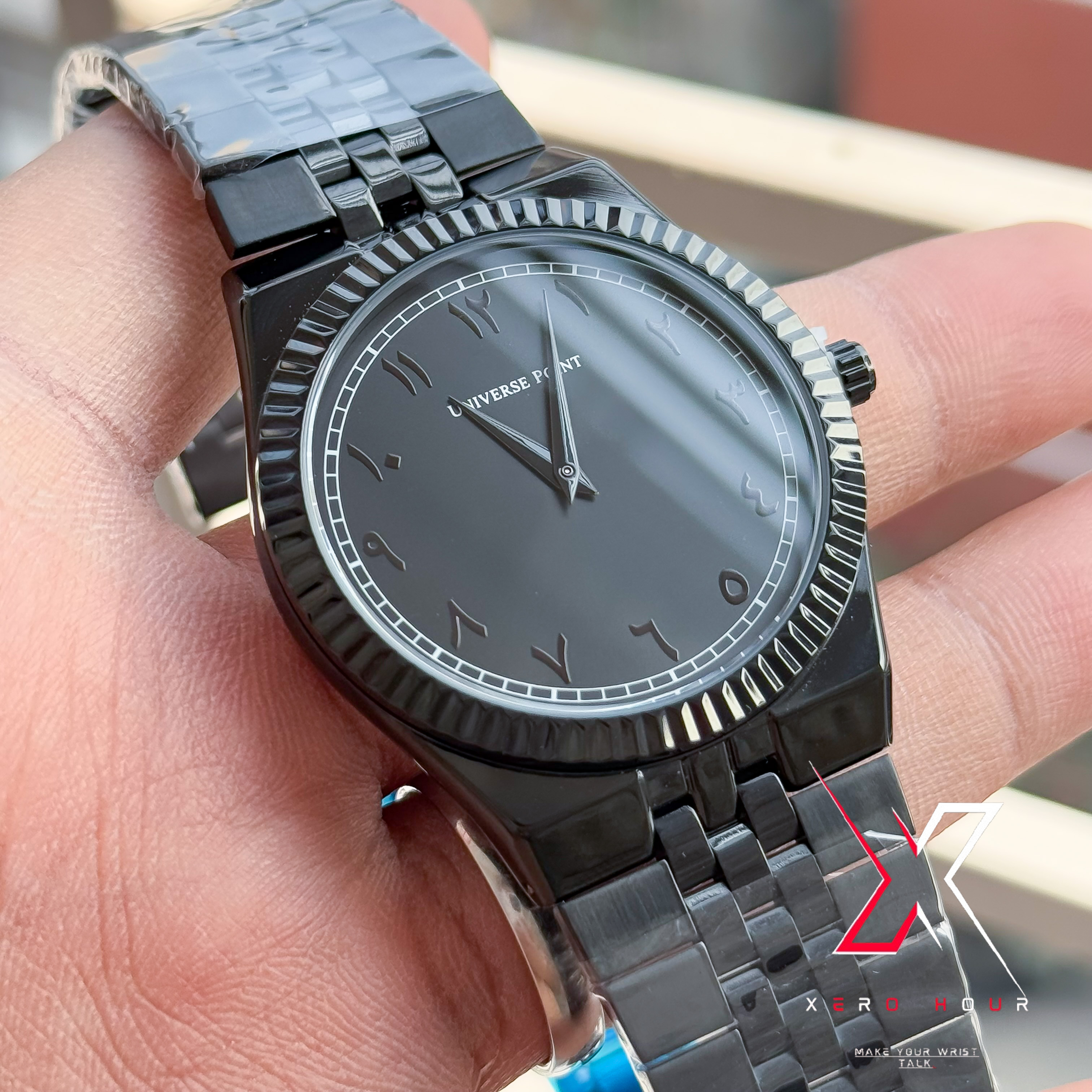 Universe Point | Authentic | Land Dweller Shape Arabic  | Full Black  Dial