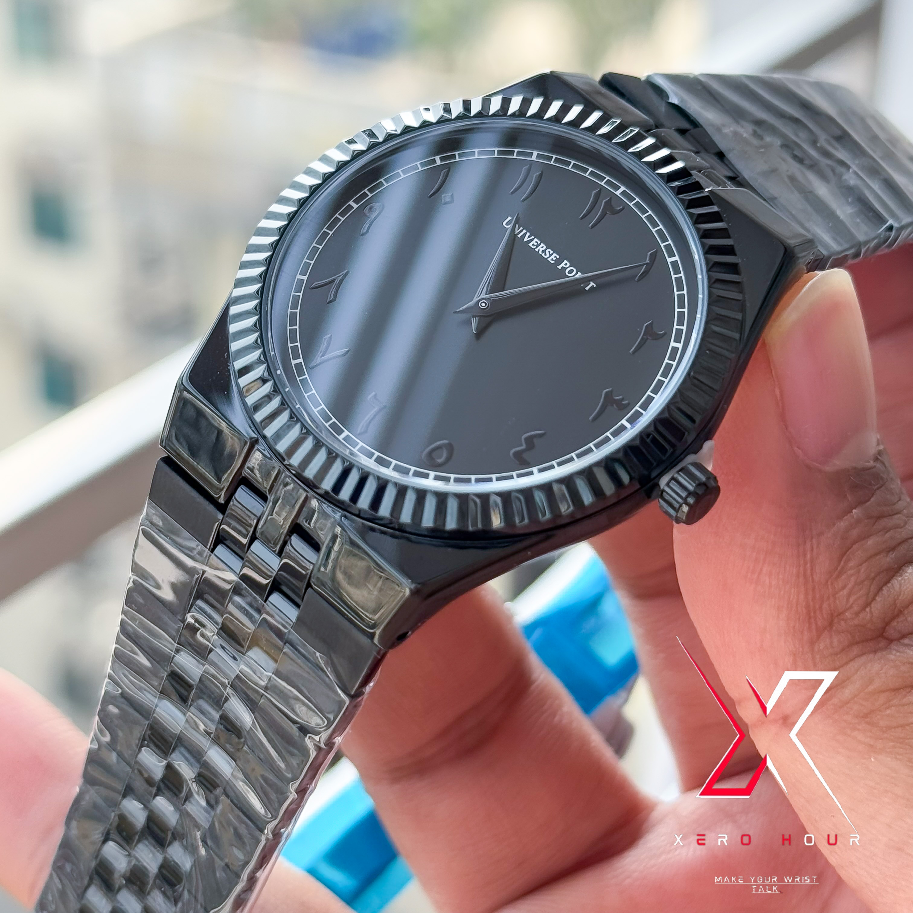 Universe Point | Authentic | Land Dweller Shape Arabic  | Full Black  Dial_img_4