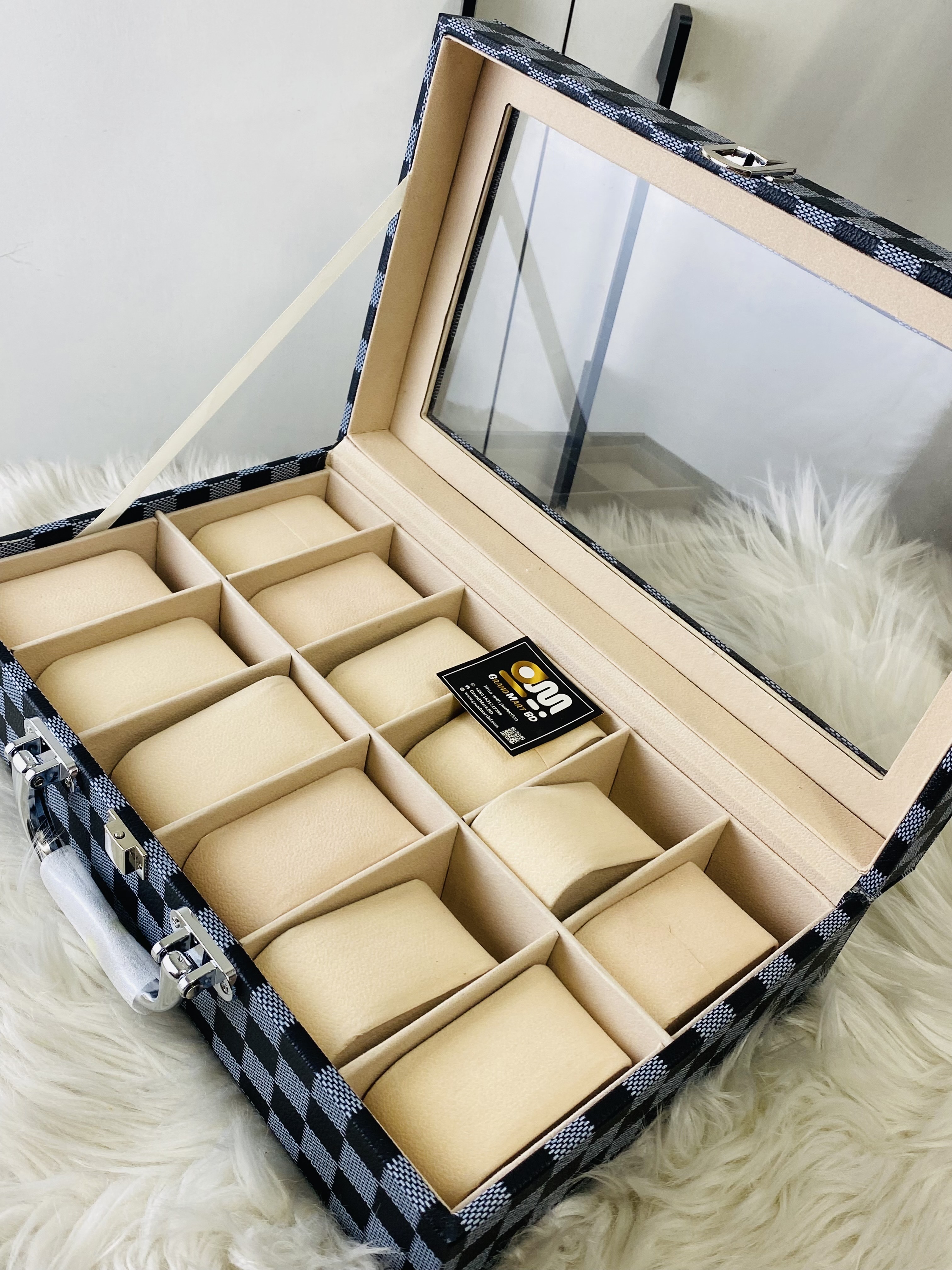 LUXURY BLUE CHEESE DESIGN || 12 SLOT WATCH BOX_img_1